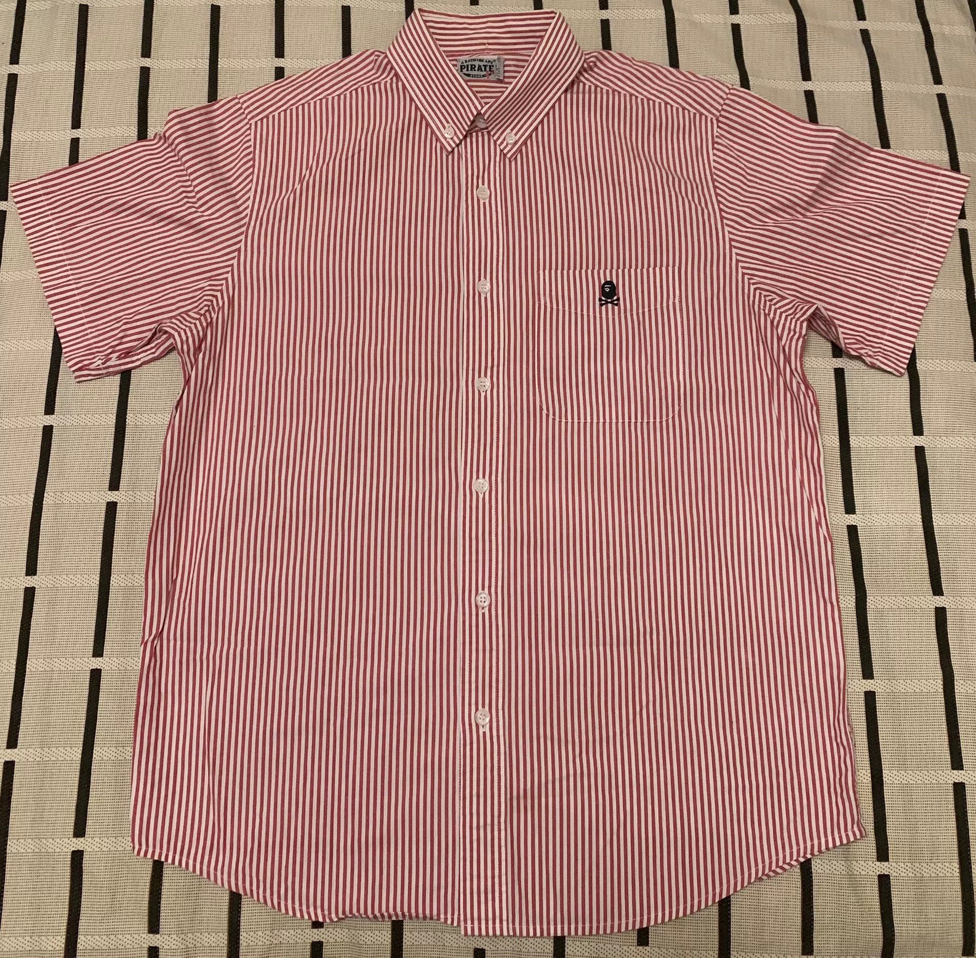 Bape Bape Striped Pink Shirt L Men Size US L / EU 52-54 / 3 - 1 Thumbnail