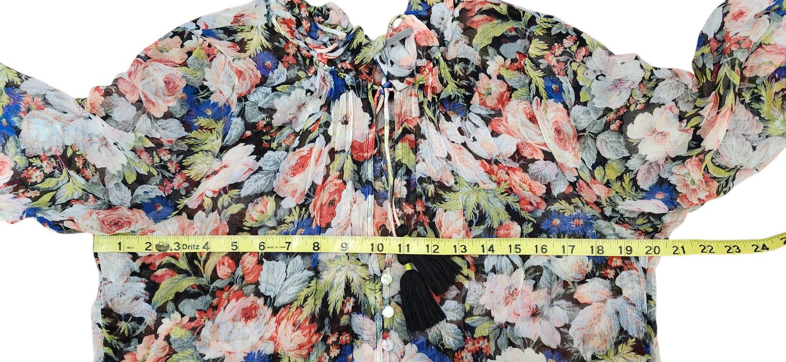 Anthropologie The Marais Printed Chiffon Maxi Dress Floral Sheer Overlay Size L / US 10 / IT 46 - 12 Thumbnail