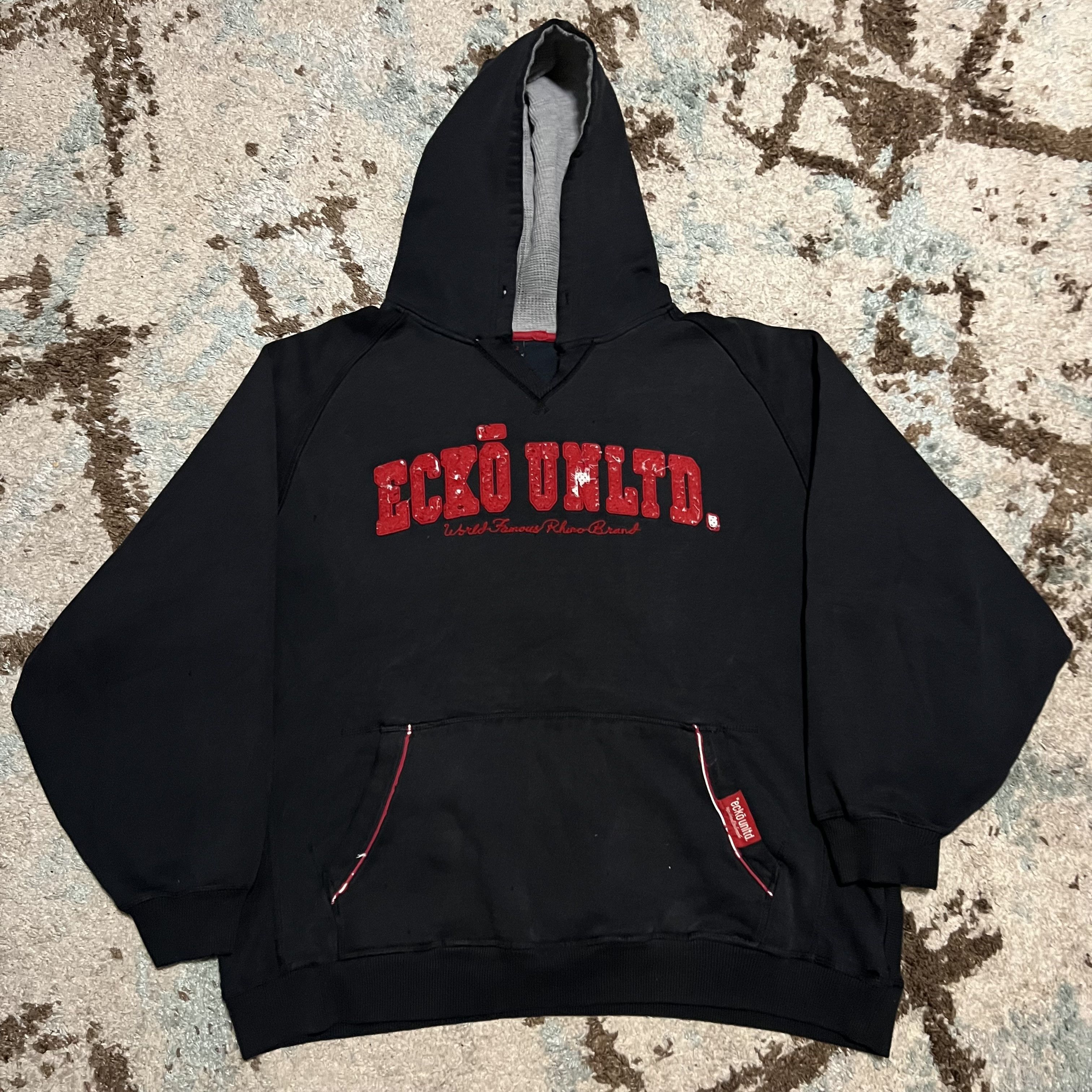 Ecko Unltd. Vintage Ecko Unltd Distressed Spell Out Hoodie Size XL Y2K Size US XL / EU 56 / 4 - 1 Thumbnail