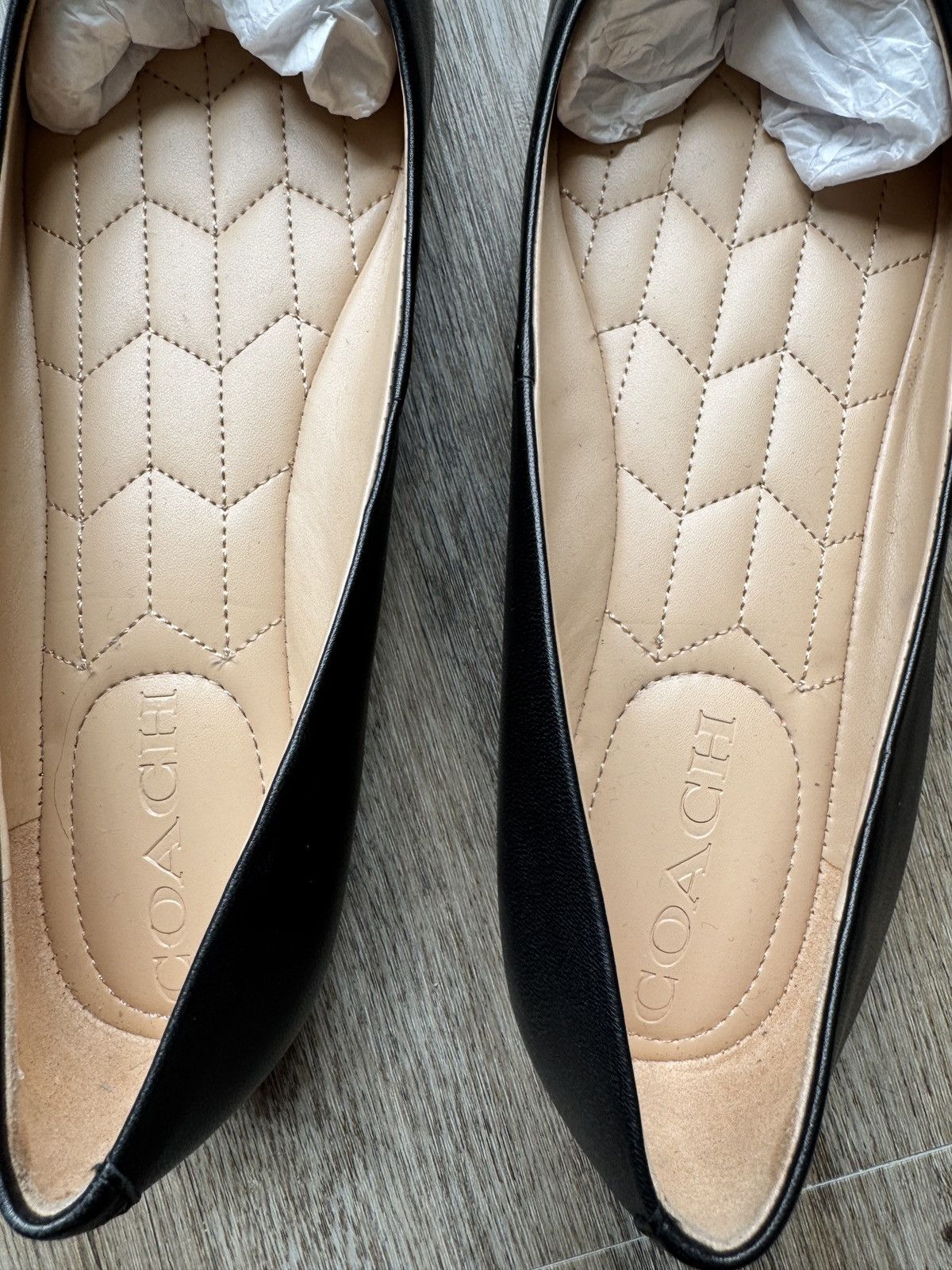 Coach Coach black leather flat shoes Size US 7.5 / IT 37.5 - 2 Thumbnail