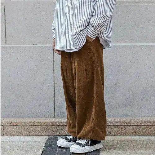 Japanese Brand Hamaoka x Maiko Brown Corduroy Baggy Pants Size US 32 / EU 48 - 3 Thumbnail
