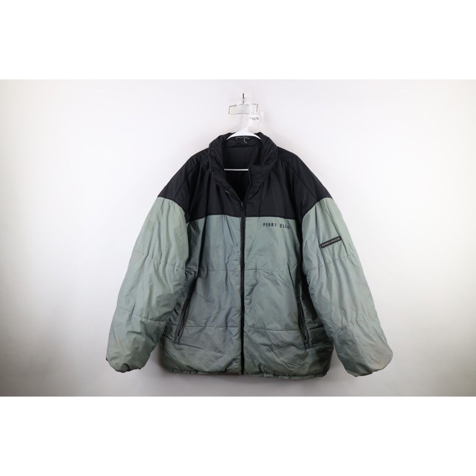Perry Ellis × Vintage Vintage 90s Perry Ellis Faded Reversible Puffer Jacket 4XL Size US XXL / EU 58 / 5 - 1 Thumbnail