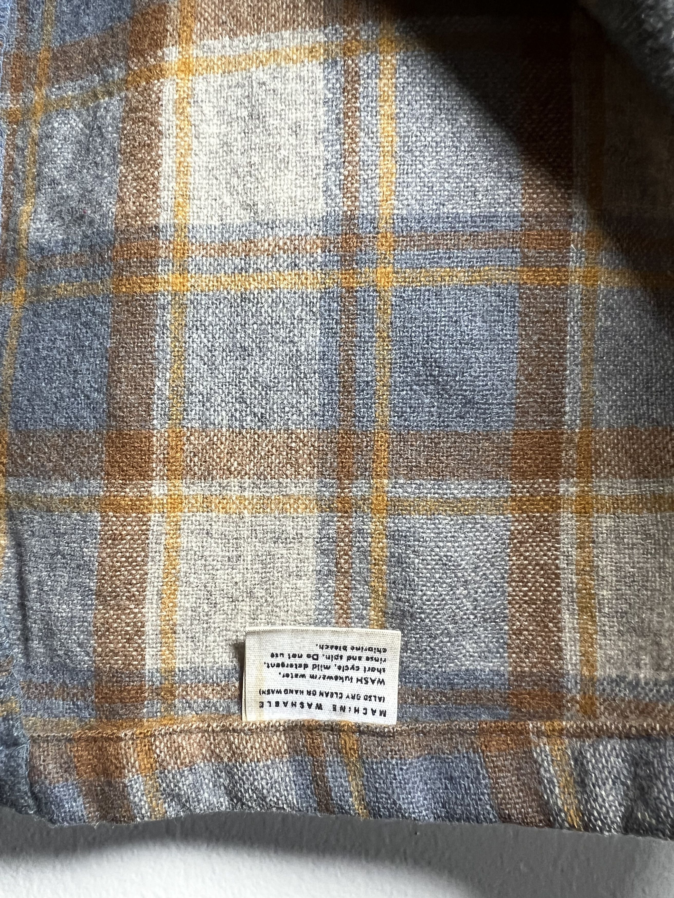 Flannel Vintage 1960's-1970's Pendleton Wool Grey/ Rust Plaid Shirt Size US M / EU 48-50 / 2 - 9 Thumbnail
