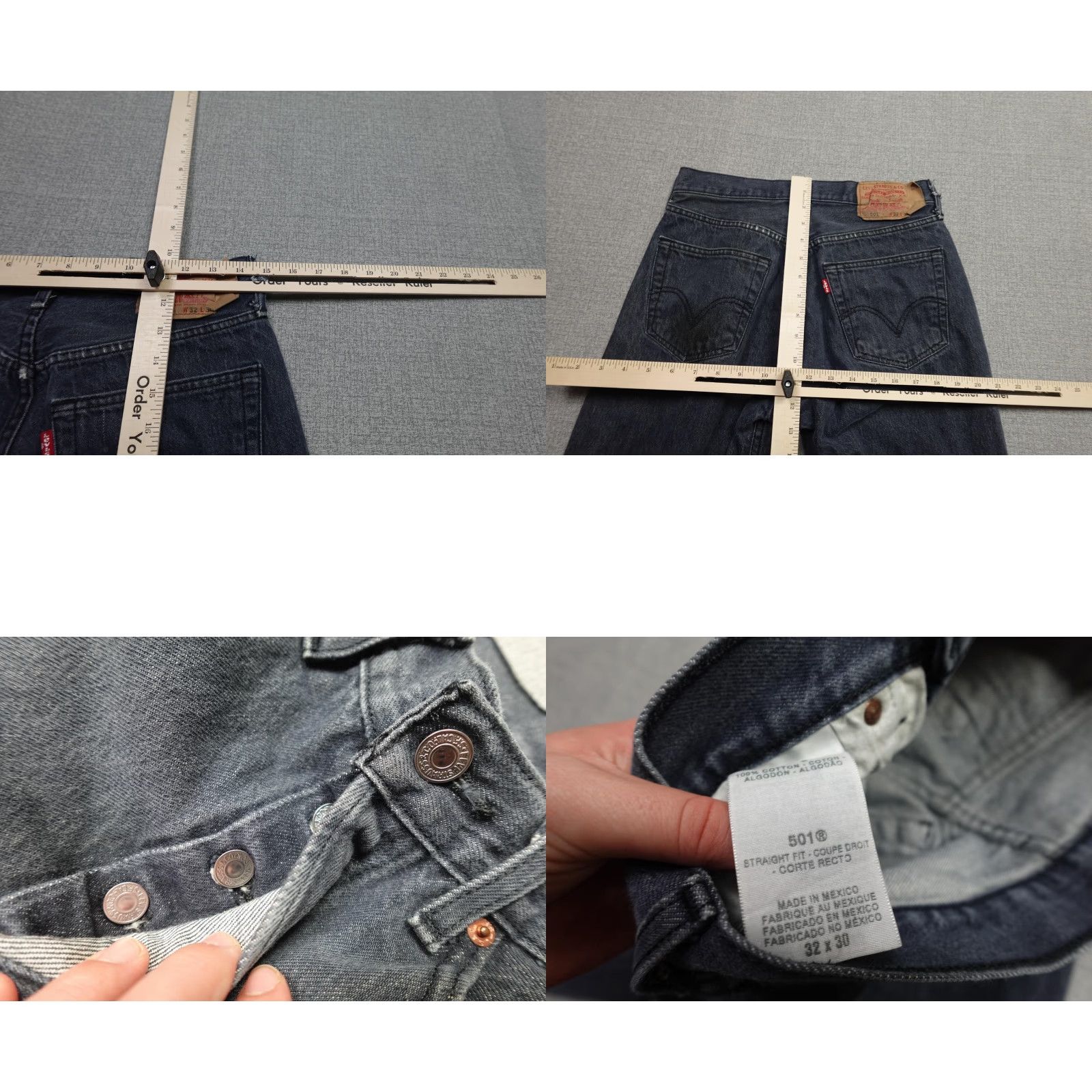 Levi's Levi's 501 Jeans Mens Regular 30x27 Blue Button Fly Denim Red Tab Size US 30 / EU 46 - 8 Thumbnail