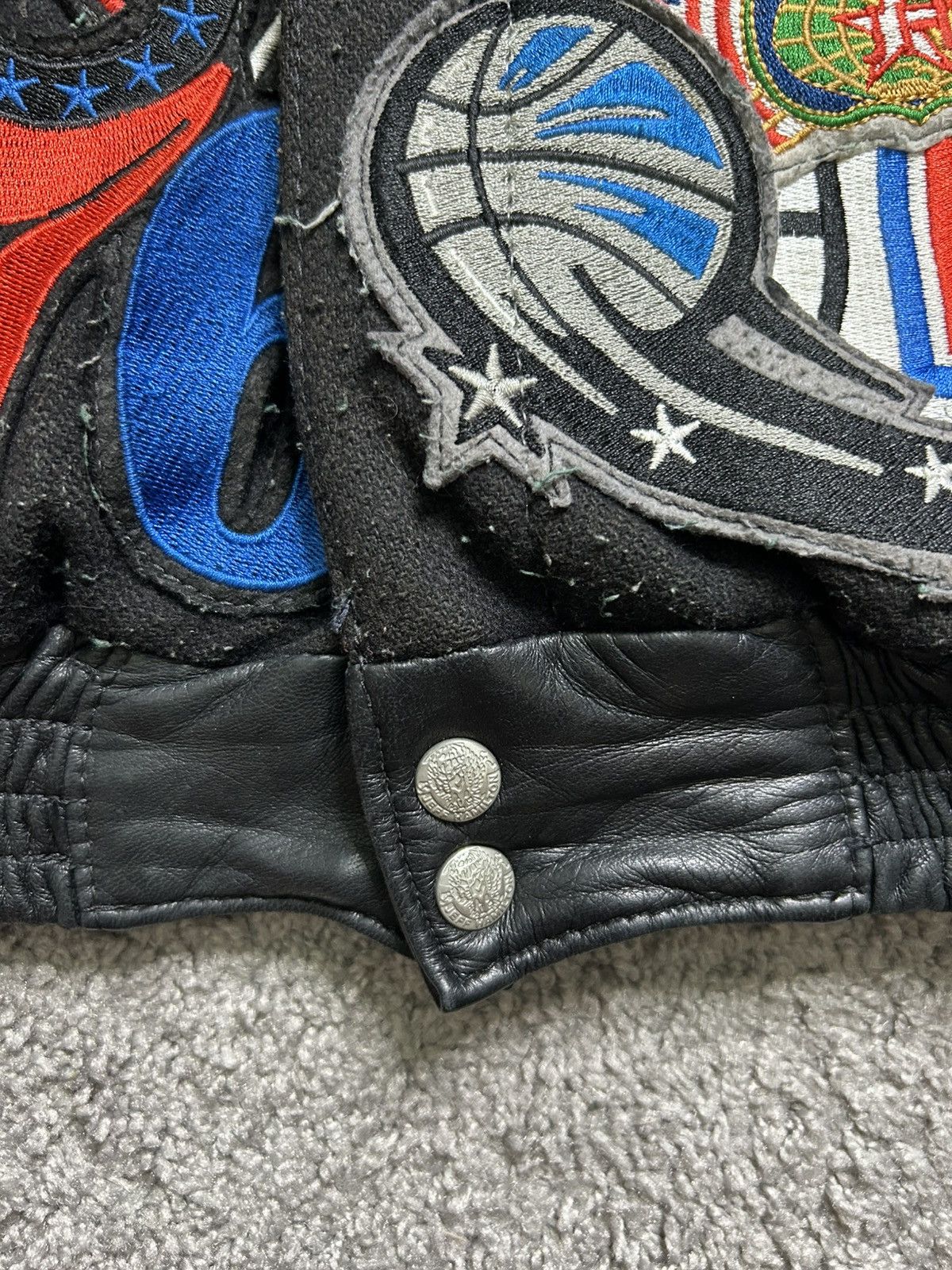 Jeff Hamilton Jeff Hamilton NBA Mega Patches Leather Wool Jacket AOP Rare Size US M / EU 48-50 / 2 - 5 Thumbnail