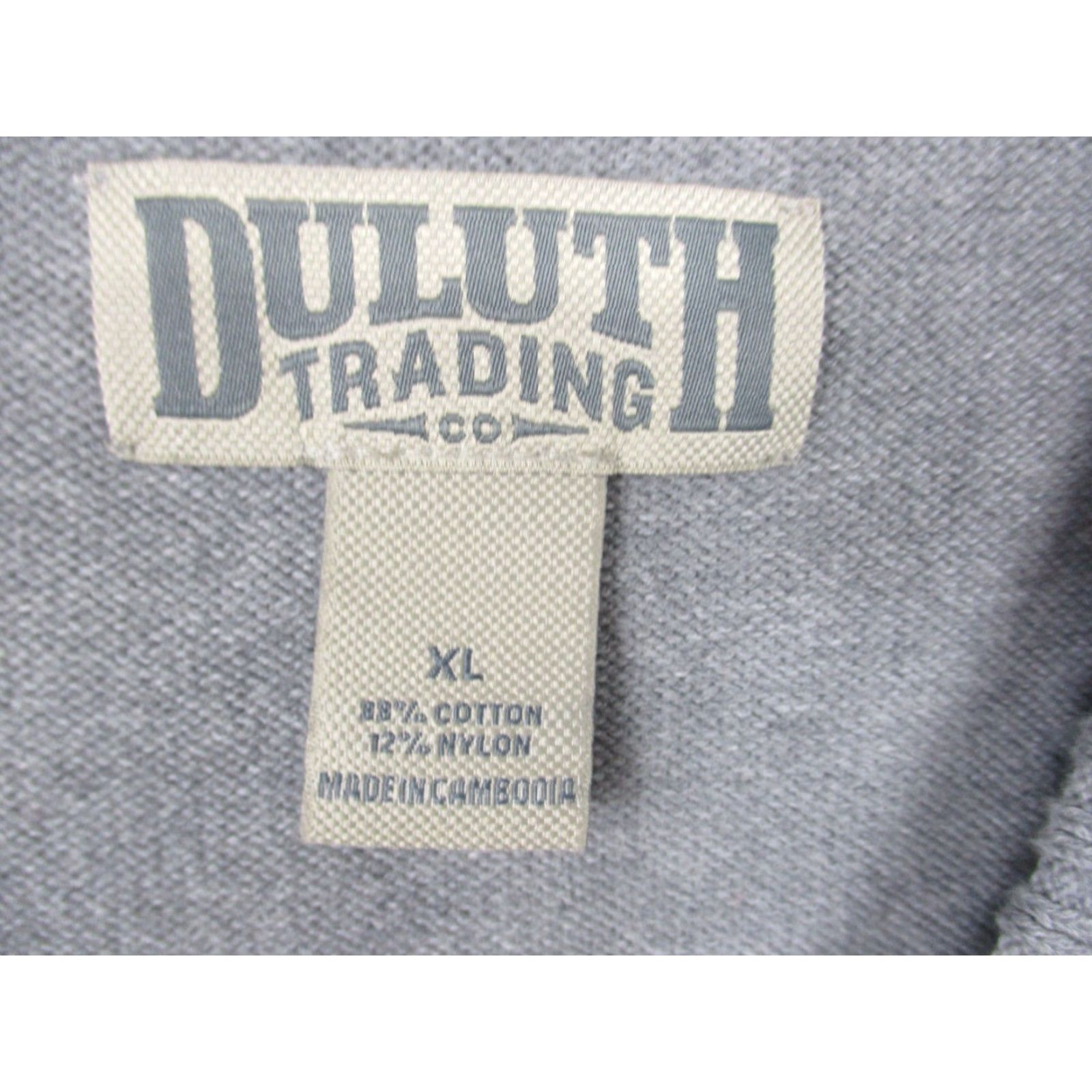 Vintage Duluth Trading Vest XL Gray Heavyweight Button Down Sweater Vest Men's Big & Tall Regular Knit Open Zipper Logo Casual Workwear Outdoor 90s? Size US XL / EU 56 / 4 - 3 Thumbnail