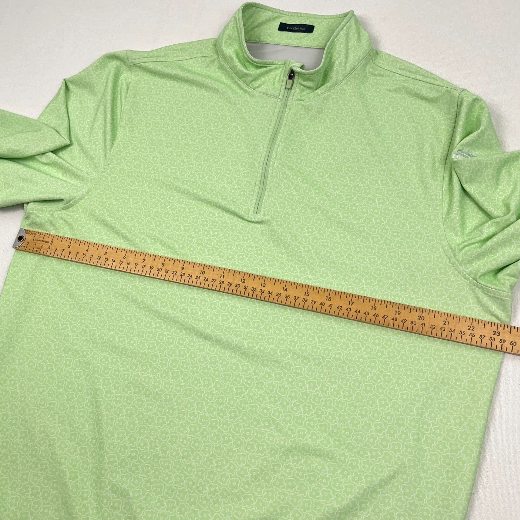 Vintage Turtleson Pullover Mens L Green White Floral Active Stretch Turf Valley Golf Jacket Size US L / EU 52-54 / 3 - 5 Thumbnail