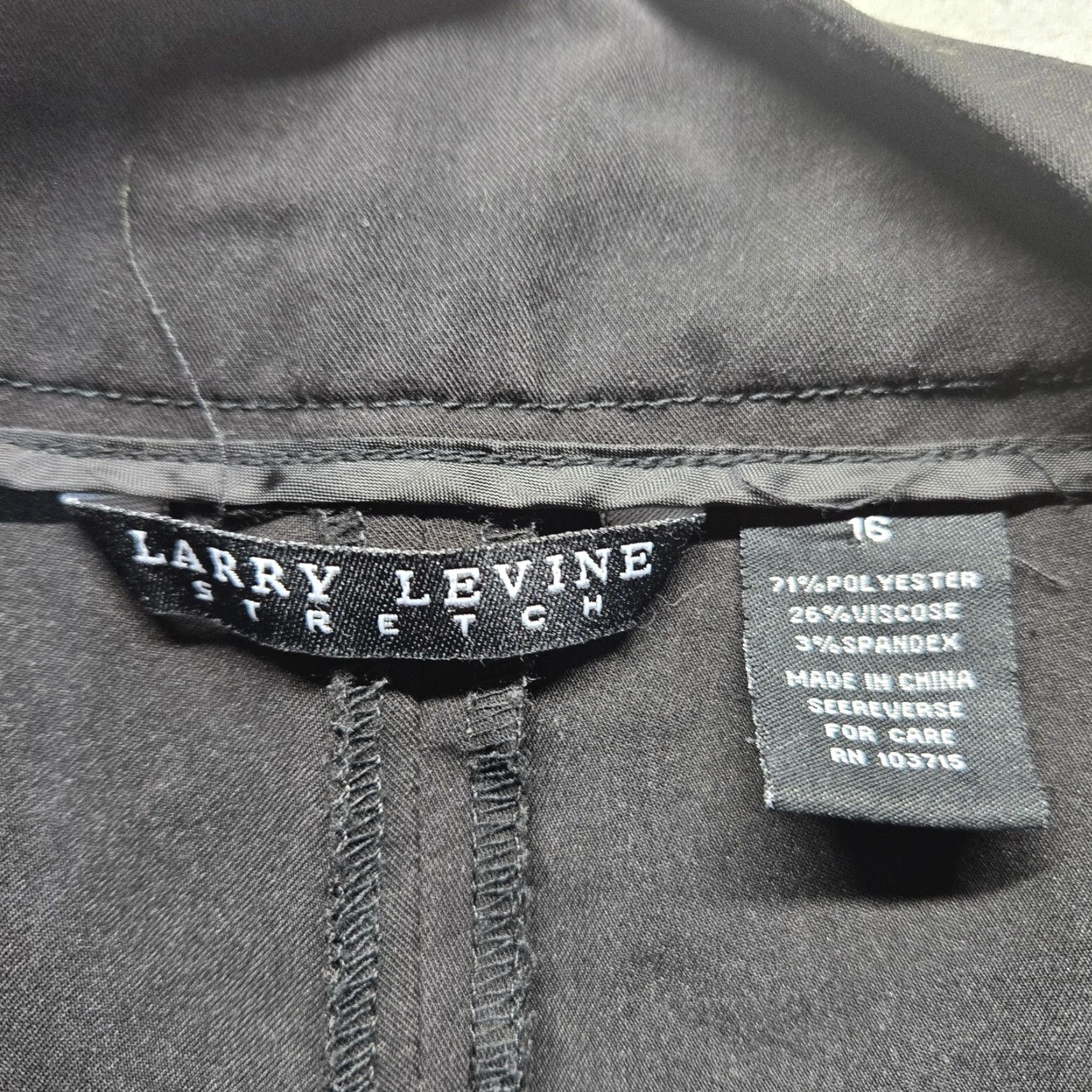 Vintage Larry Levine Pants Women Adult 16 Black Stretch Casual Slacks Size 38" / US 16 / IT 52 - 3 Thumbnail