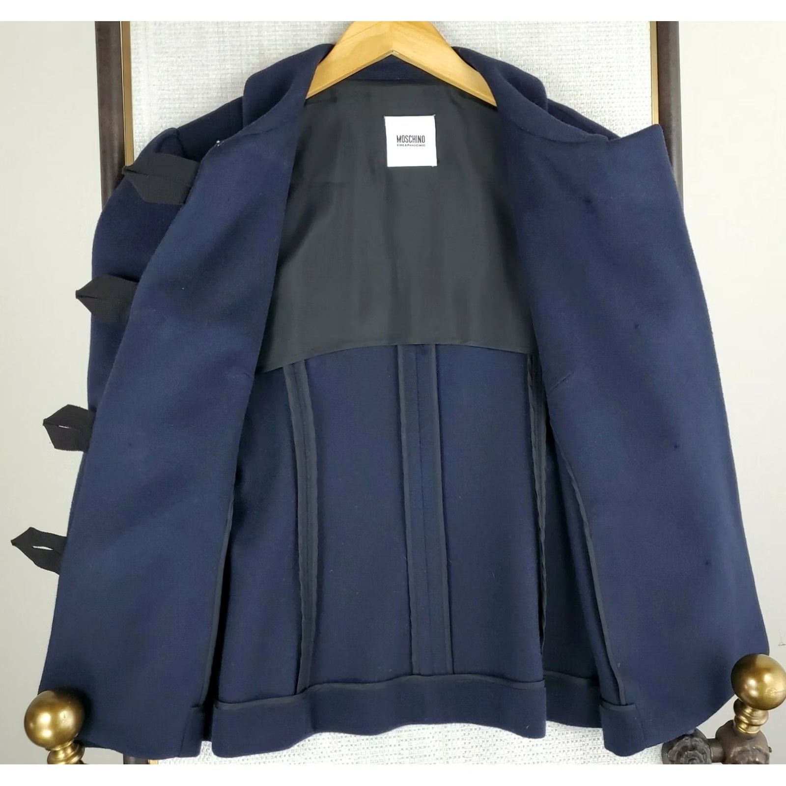 Moschino MOSCHINO Wool/Angora Toggle Jacket Navy Blue Large L Size L / US 10 / IT 46 - 6 Thumbnail