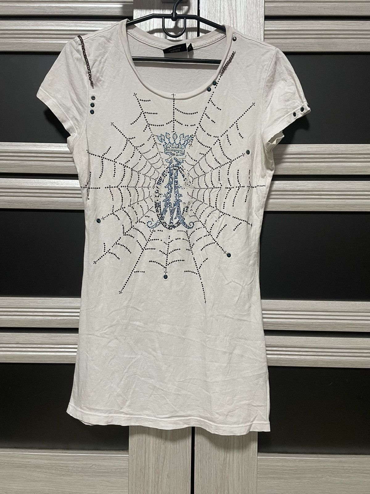 Christian Audigier × Ed Hardy × Vintage Vintage Y2K Cristian Audidier Dress Rhinestones Style Logo Size L / US 10 / IT 46 - 1 Thumbnail