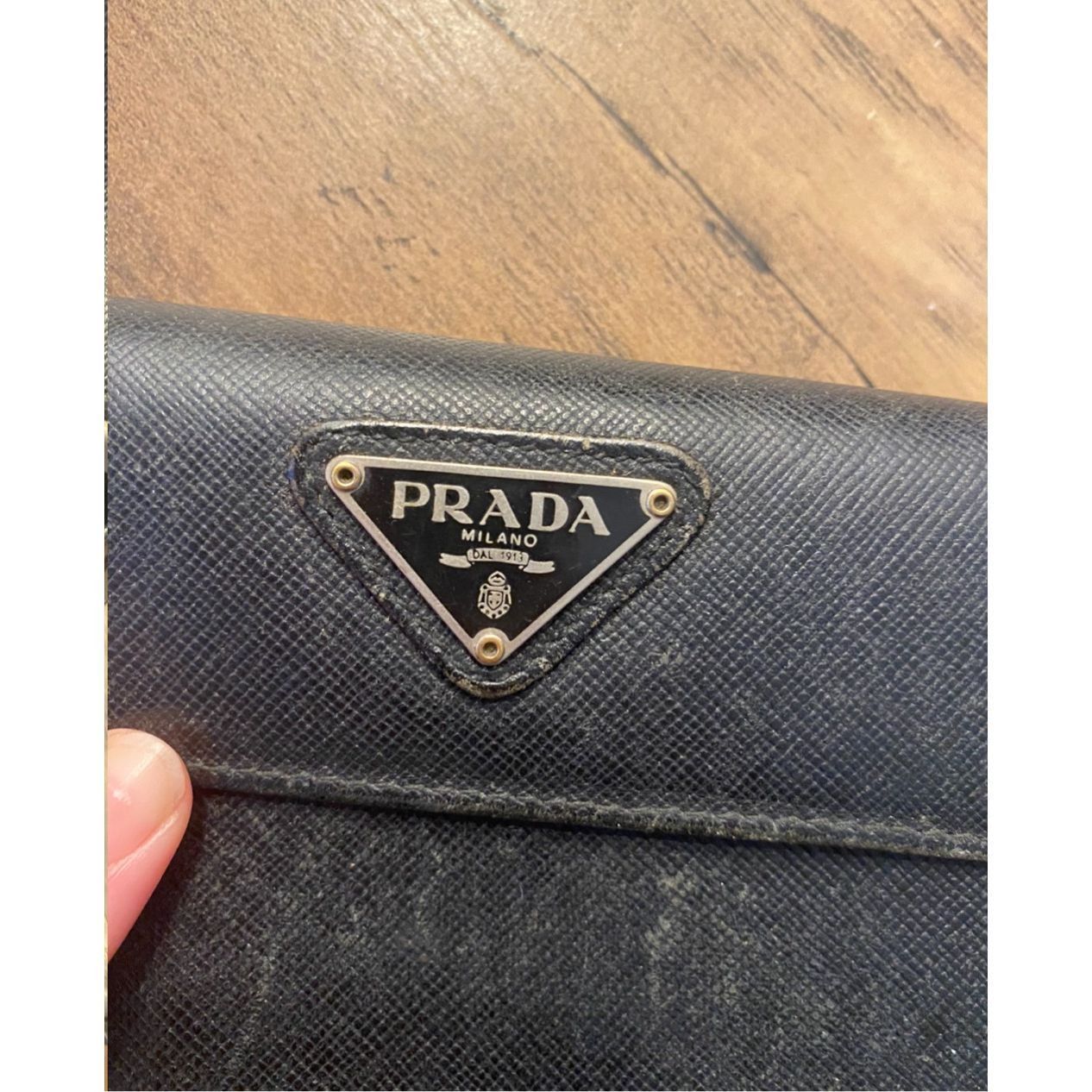 Prada PRADA Compact Wallet Nero Saffiano Triangle Size ONE SIZE - 9 Thumbnail