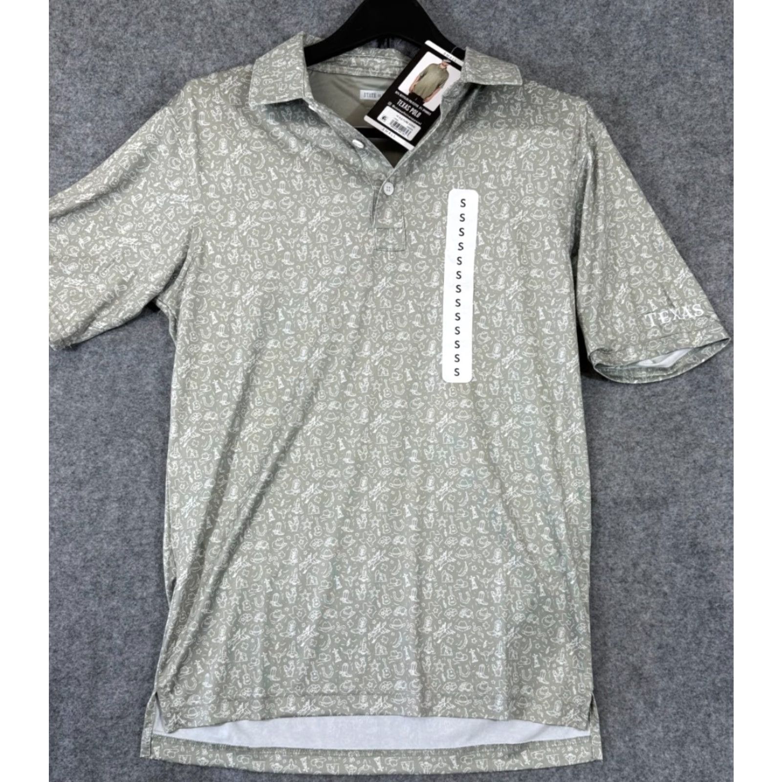 Vintage State Of Mine Texas Performance Golf Polo Shirt Mens S Green Short Sleeve NWT Size US S / EU 44-46 / 1 - 2 Thumbnail