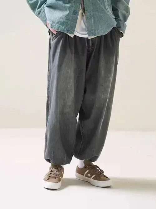 Japanese Brand 21SS Indigo Union Japan Black Washed Carrot Denim Pants Size US 32 / EU 48 - 3 Thumbnail