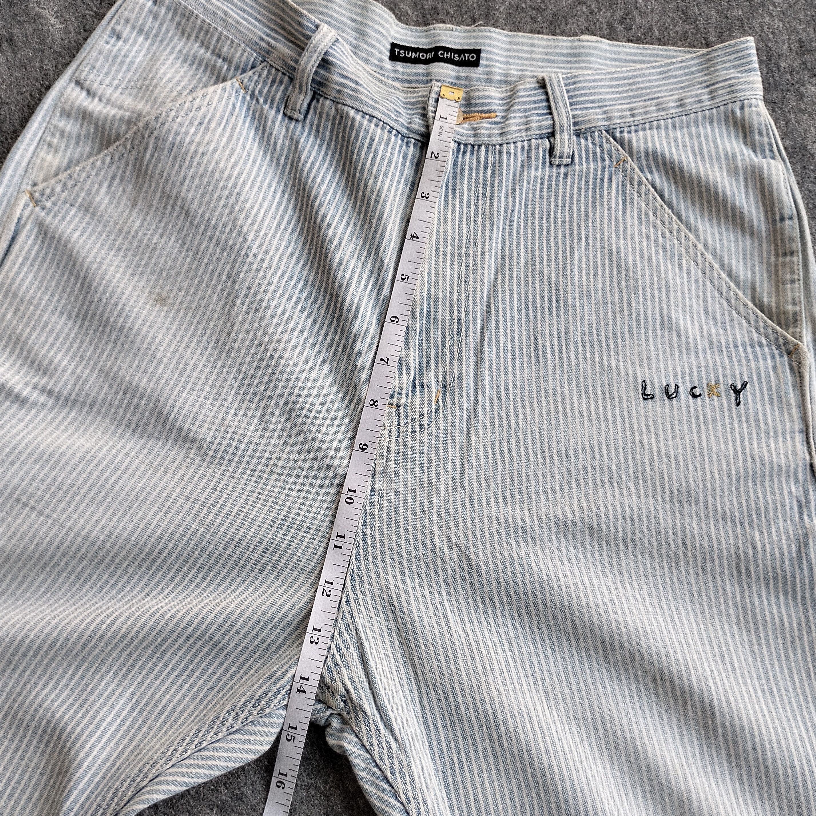 Issey Miyake Tsumori chisato "lucky" carpenter hickory pants Size US 31 - 19 Thumbnail
