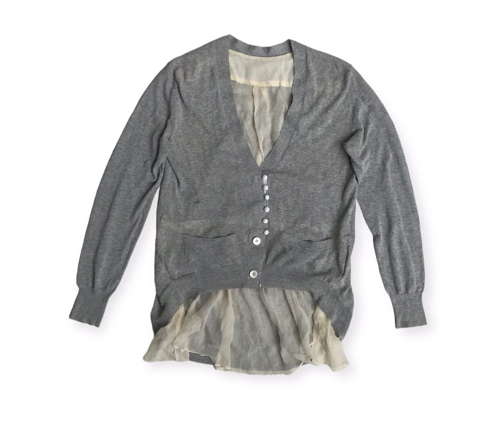 image of Sacai Cardigan Silk in Grey, Women's (Size XS)