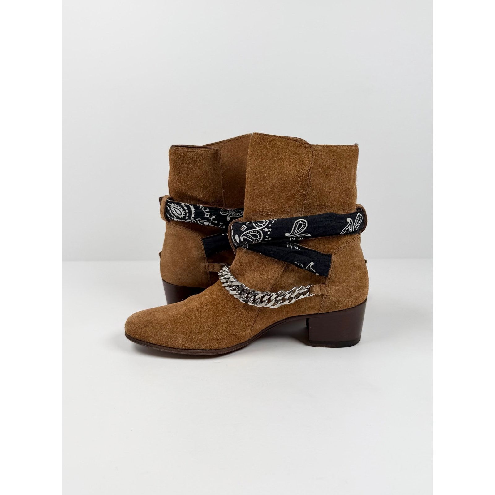 Amiri Size 37/7 - Amiri Bandana Chain Link Buckle Beige Boots Size US 7 / IT 37 - 5 Thumbnail