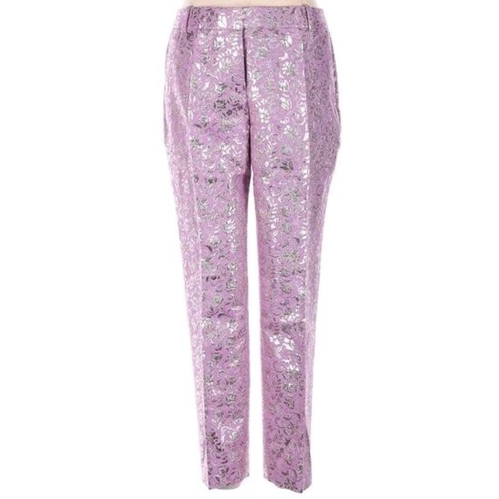J.Crew J.CREW COLLECTION Cafe capri Silk Metallic Gilded Jacquard Size 26" / US 2 / IT 38 - 3 Thumbnail