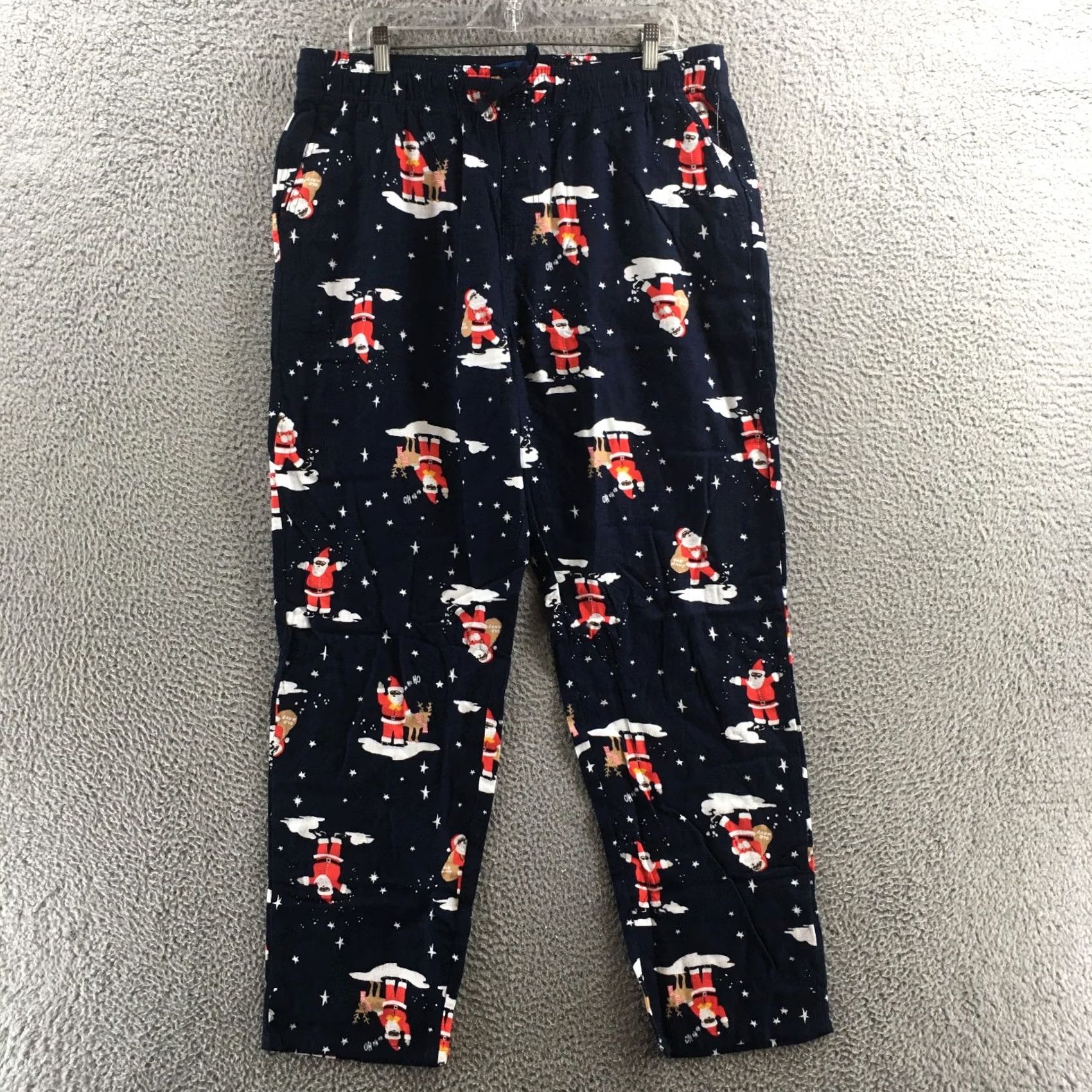 Old Navy Old Navy Sleepwear Pants Mens XL Tall Blue Santa Print Cotton Elastic Waist NEW Size US 36 / EU 52 - 2 Thumbnail