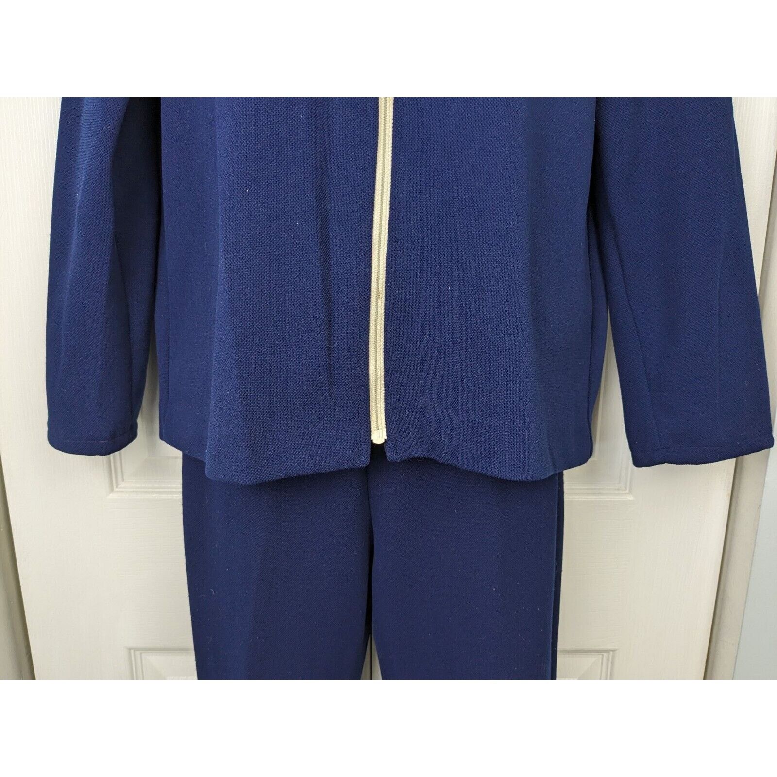 Jantzen Vtg 2 Pc Jantzen Track Suit Set Navy Blue Activewear Beach Size M / US 6-8 / IT 42-44 - 4 Thumbnail