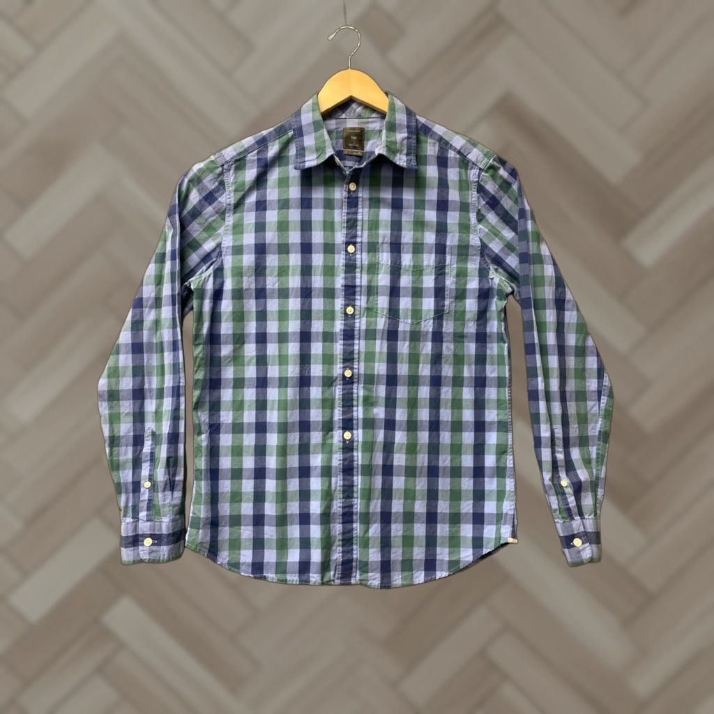 Gap GAP Men's Button Down Oxford Shirt Size M Blue Green Check Multicolor Size US M / EU 48-50 / 2 - 1 Thumbnail