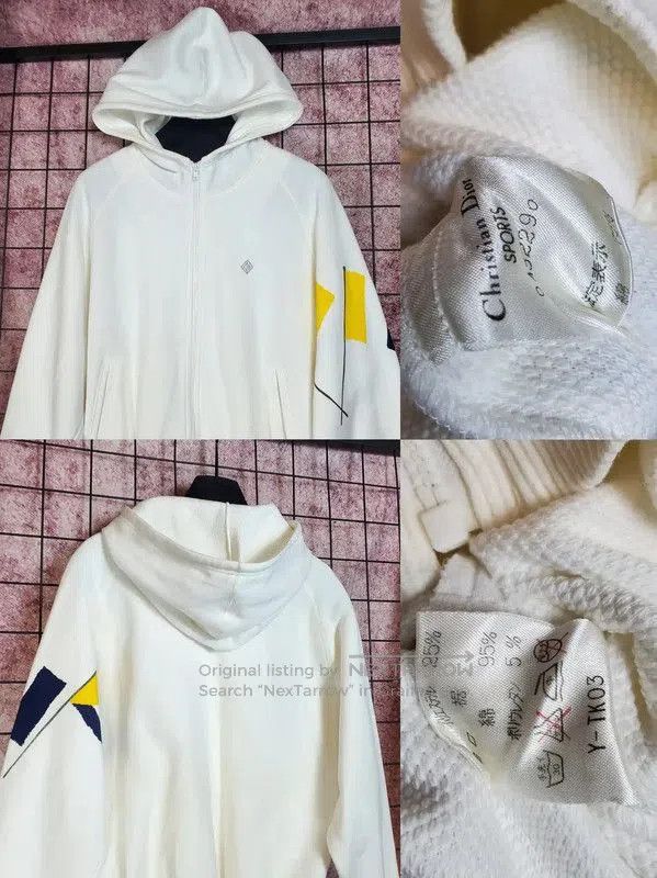 Dior Dior White Cotton Blend Embroidered Hoodie . Size M / US 6-8 / IT 42-44 - 3 Thumbnail