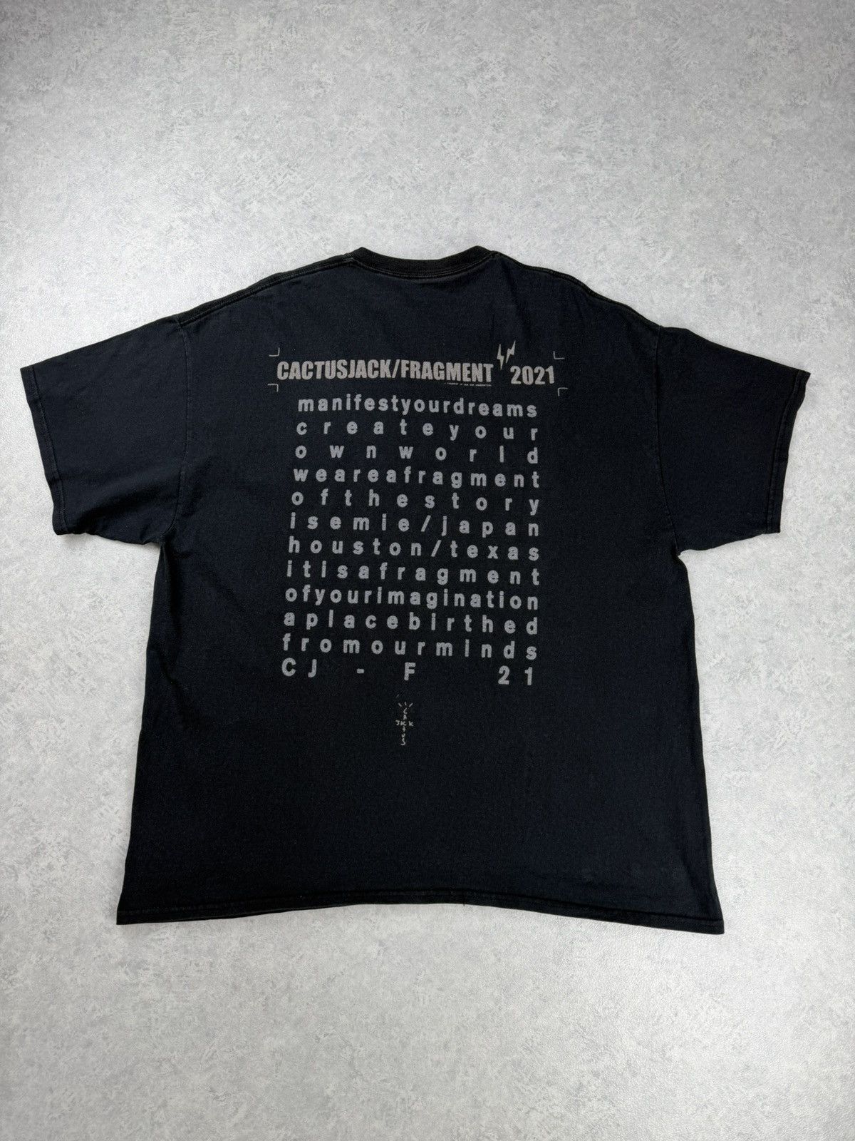 Travis Scott Travis Scott Cactus Jack x Fragment 2021 T Shirt Black Size US XL / EU 56 / 4 - 9 Thumbnail