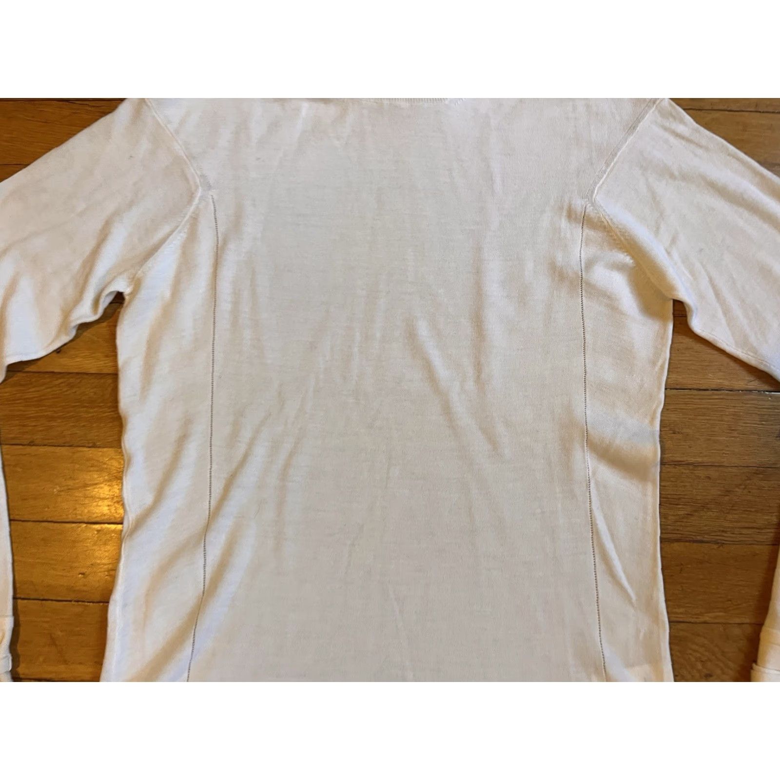 Vintage Chaiken Turtleneck Sweater Knit Shirt Women’s L Ivory Tasseled Sleeve Size L / US 10 / IT 46 - 3 Thumbnail