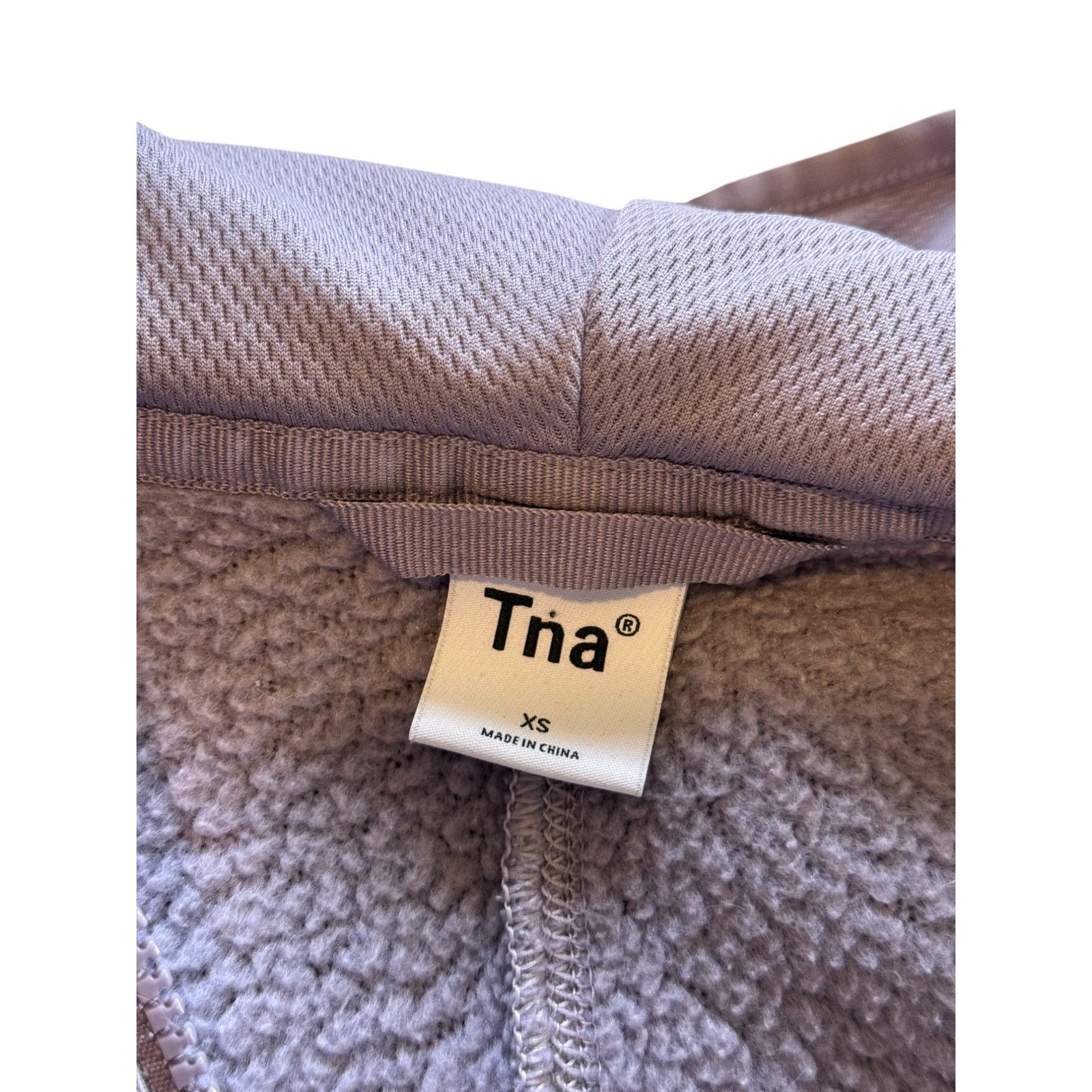 TNA TNA Jacket Women X Small Lilac Purple Sherpa Hooded Fleece Size XS / US 0-2 / IT 36-38 - 5 Thumbnail