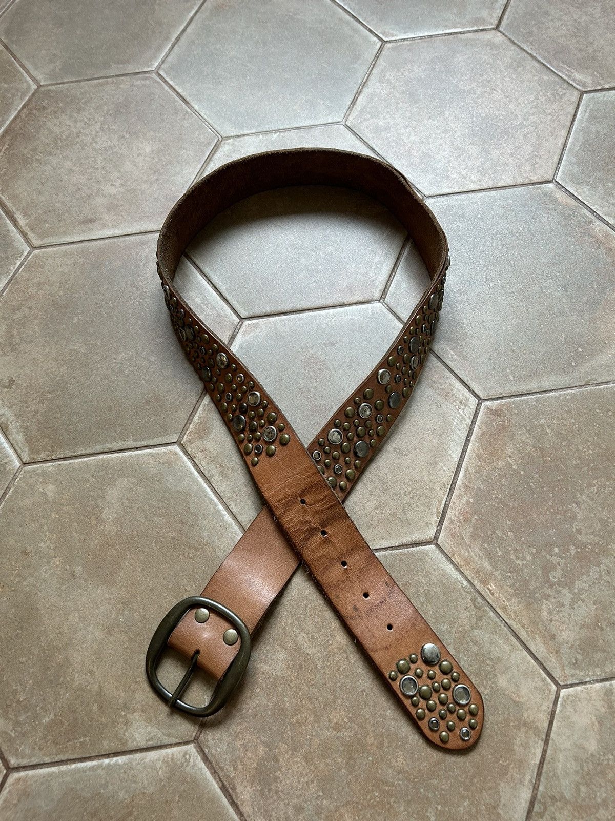 Japanese Brand VINTAGE LEATHER BELT USA Size ONE SIZE - 2 Thumbnail
