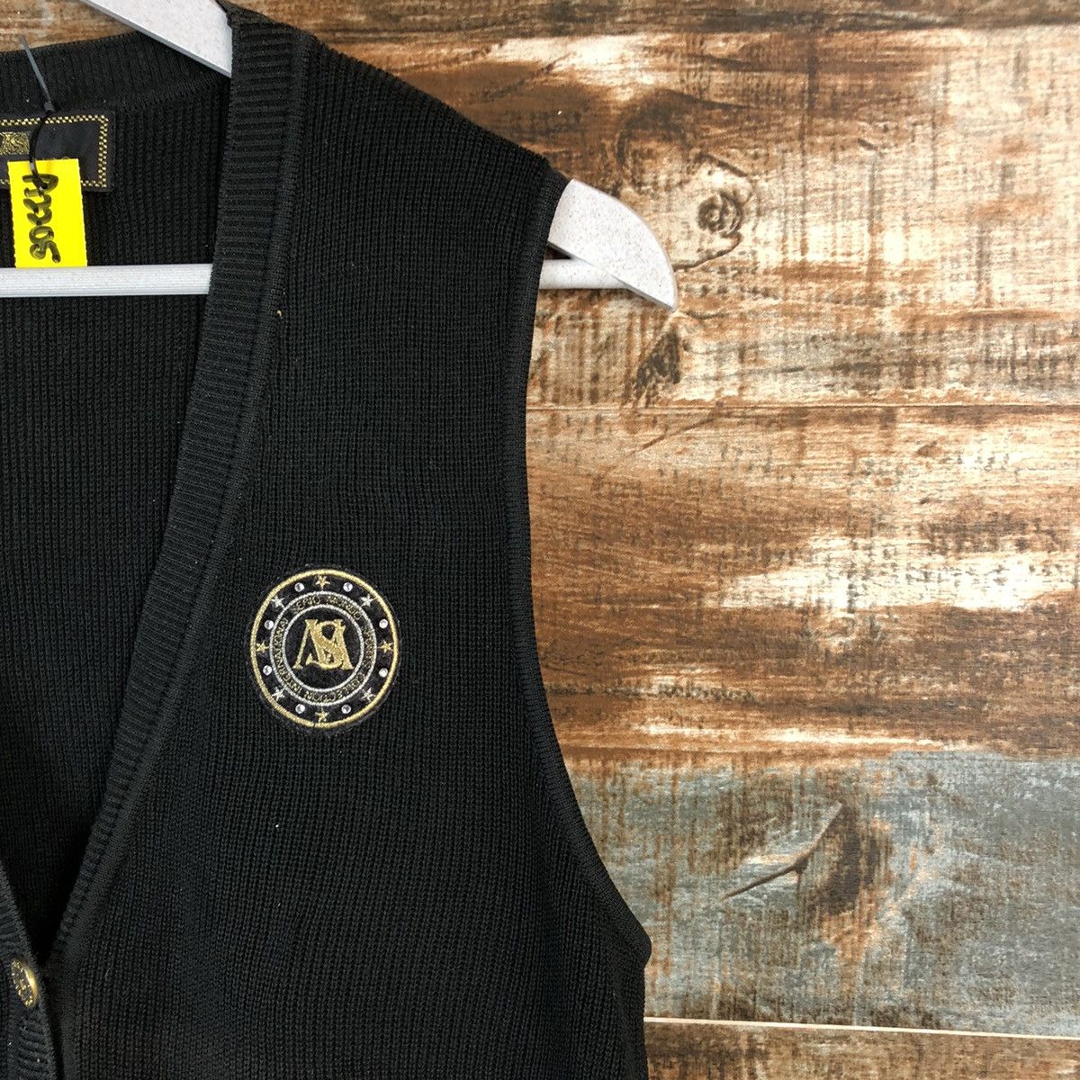 Japanese Brand Serio Mondo Black Vest Knitwear #A2205 Size US L / EU 52-54 / 3 - 8 Thumbnail