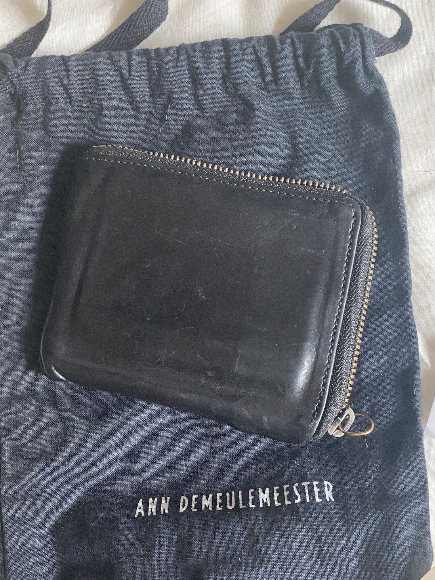 Ann Demeulemeester Ann Demeulemeester black leather zip wallet Size ONE SIZE - 3 Thumbnail