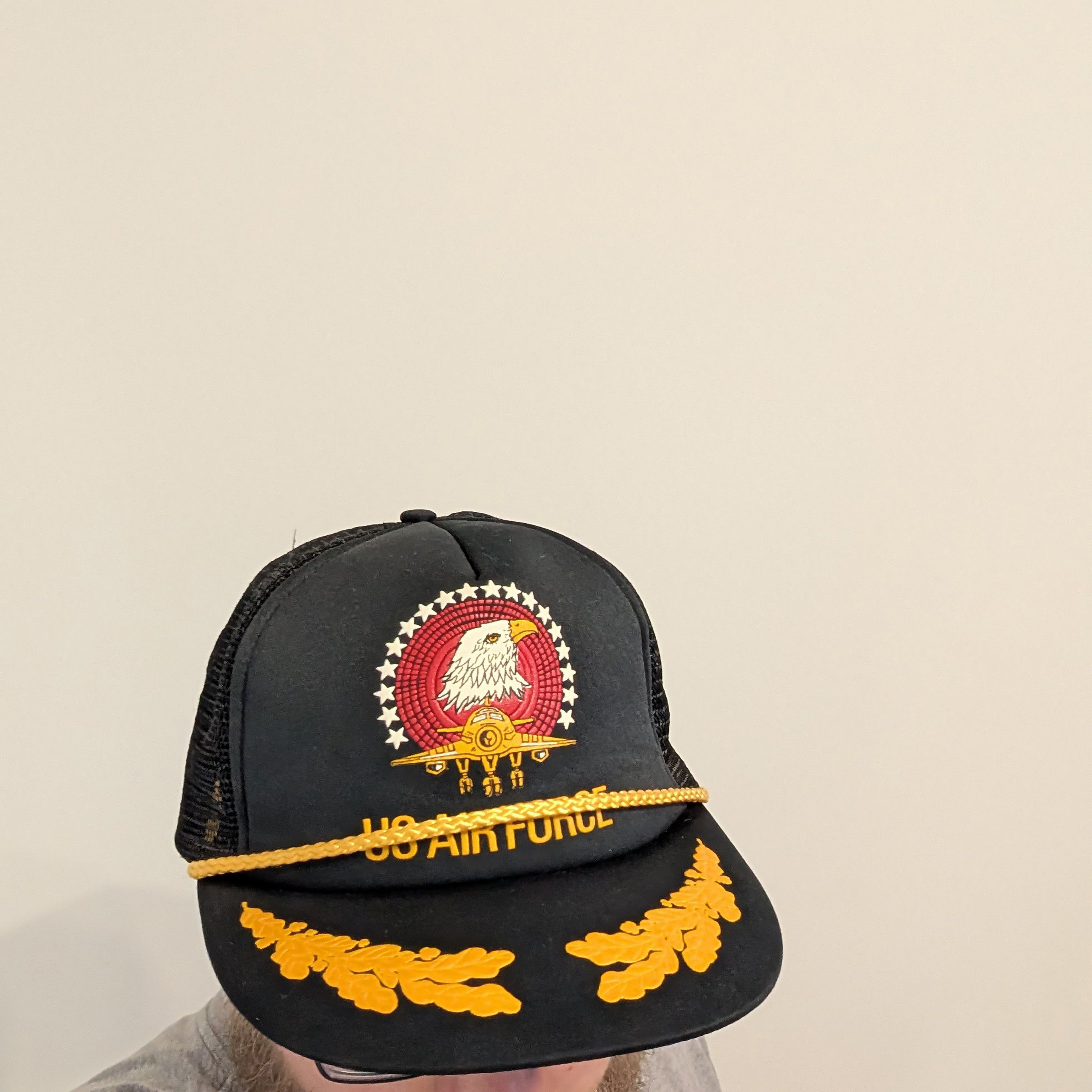 Vintage Vintage US Air Force Trucker Hat Lifeline Eagle Patch Sz XL Size ONE SIZE - 3 Thumbnail