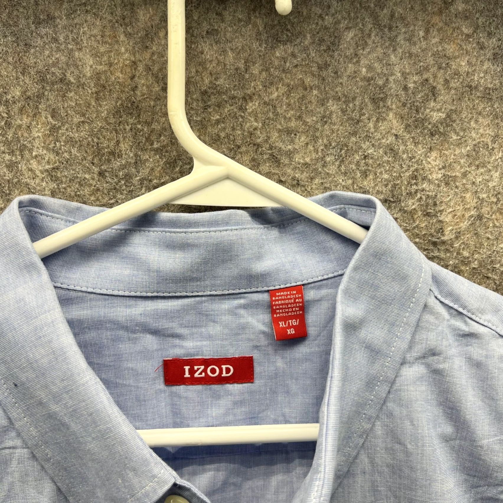 Izod IZOD Shirt Men XL Blue Cotton Button-Down Collared Long Sleeve Casual Preppy Dress New Vintage No Size US XL / EU 56 / 4 - 5 Thumbnail