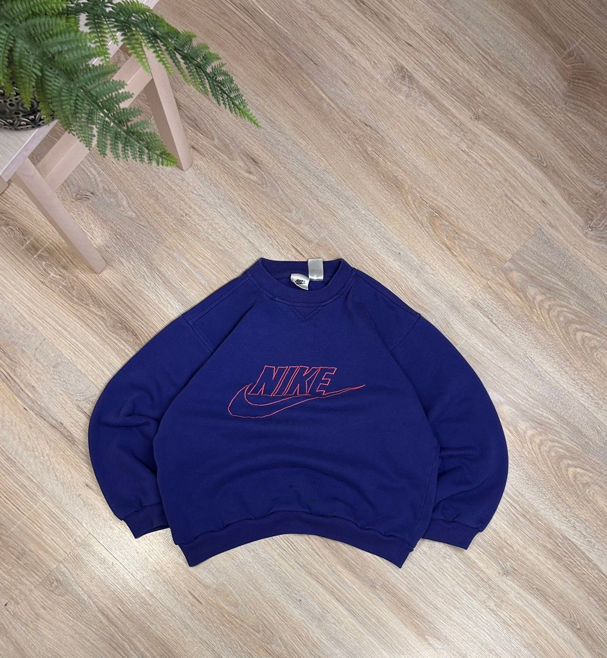 Pre-owned Nike X Vintage 90's Vintage Nike Big Logo Boxy Fit Sweatshirt In Purple