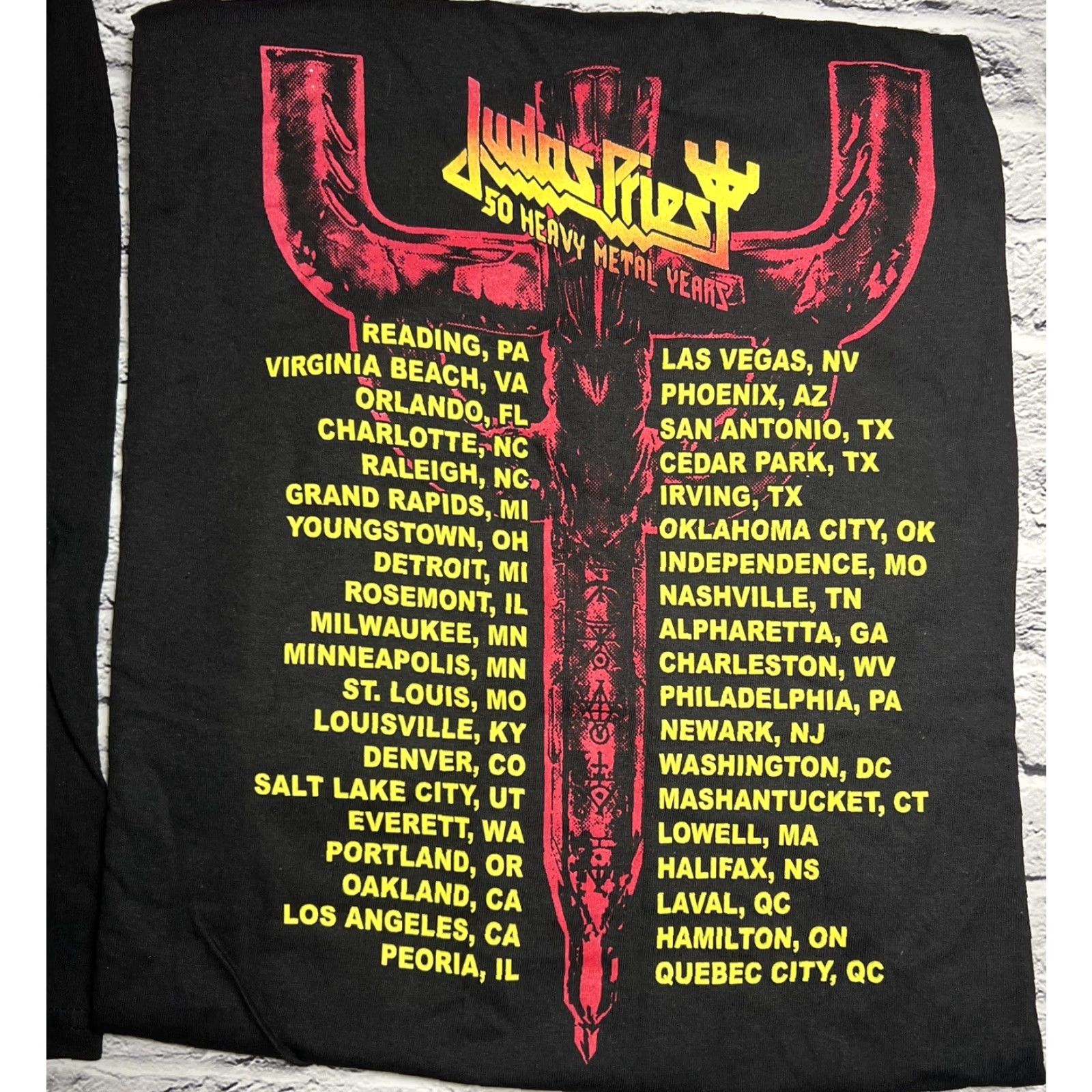 Fruit Of The Loom Judas Priest 50 Heavy Metal Years Tour Graphics Black T-Shirt M Size US M / EU 48-50 / 2 - 5 Thumbnail