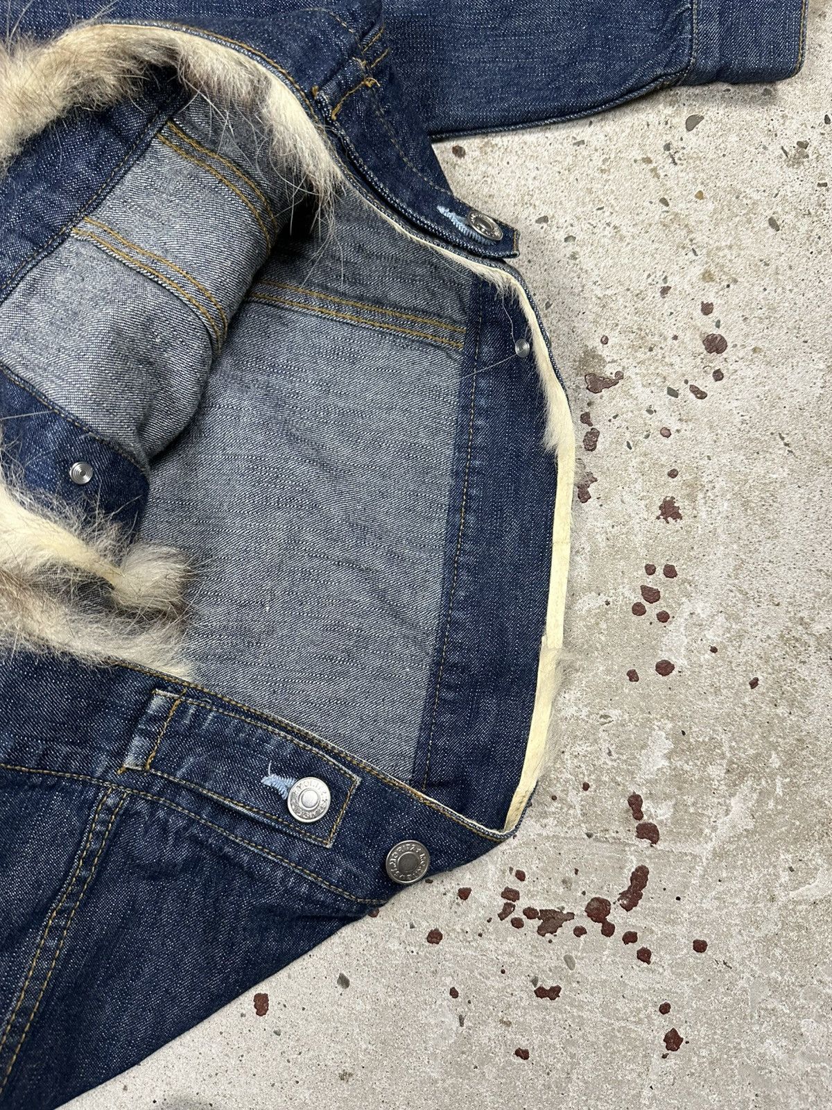 If Six Was Nine Vintage Y2K Real Fur Denim Trucker Jacket Jeans Archive Trim Size US M / EU 48-50 / 2 - 11 Thumbnail