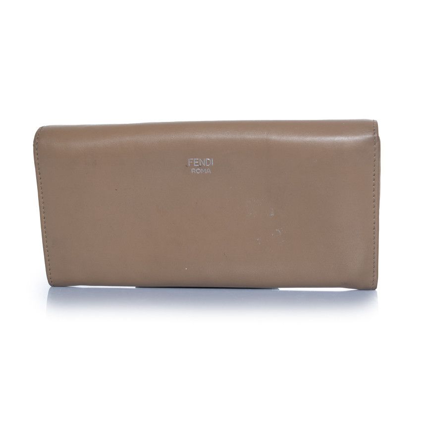 Fendi Fendi, calfskin beige leather bifold Hypnotize wallet Size ONE SIZE - 2 Thumbnail
