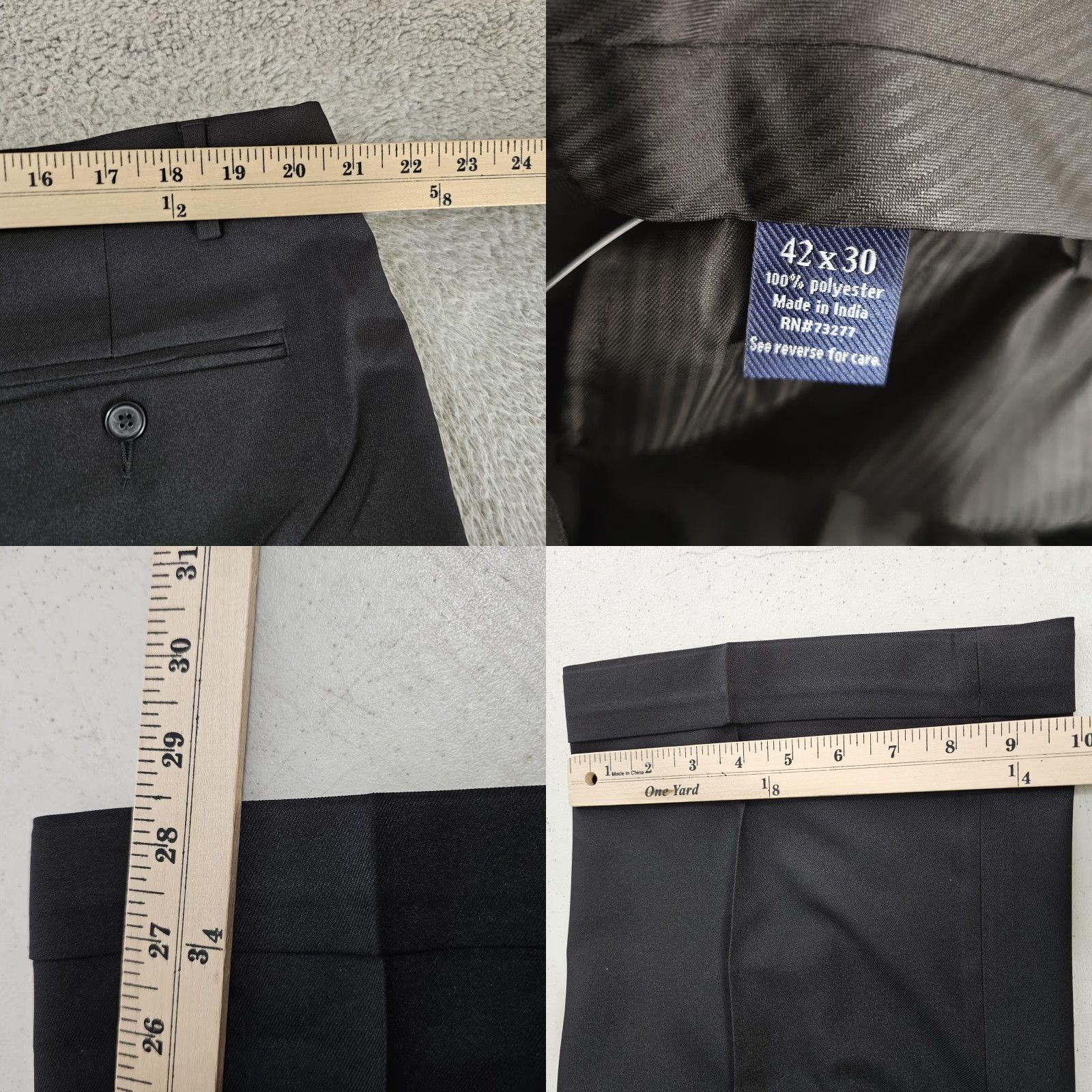 Croft & Barrow Croft & Barrow Dress Pants Mens 42x30 Black Classic Fit Pleated Cuffed-Front Zip Pockets Straight Leg Pants Mens Classic Fit Black Tie 001 Black Tie Size US 42 / EU 58 - 8 Thumbnail
