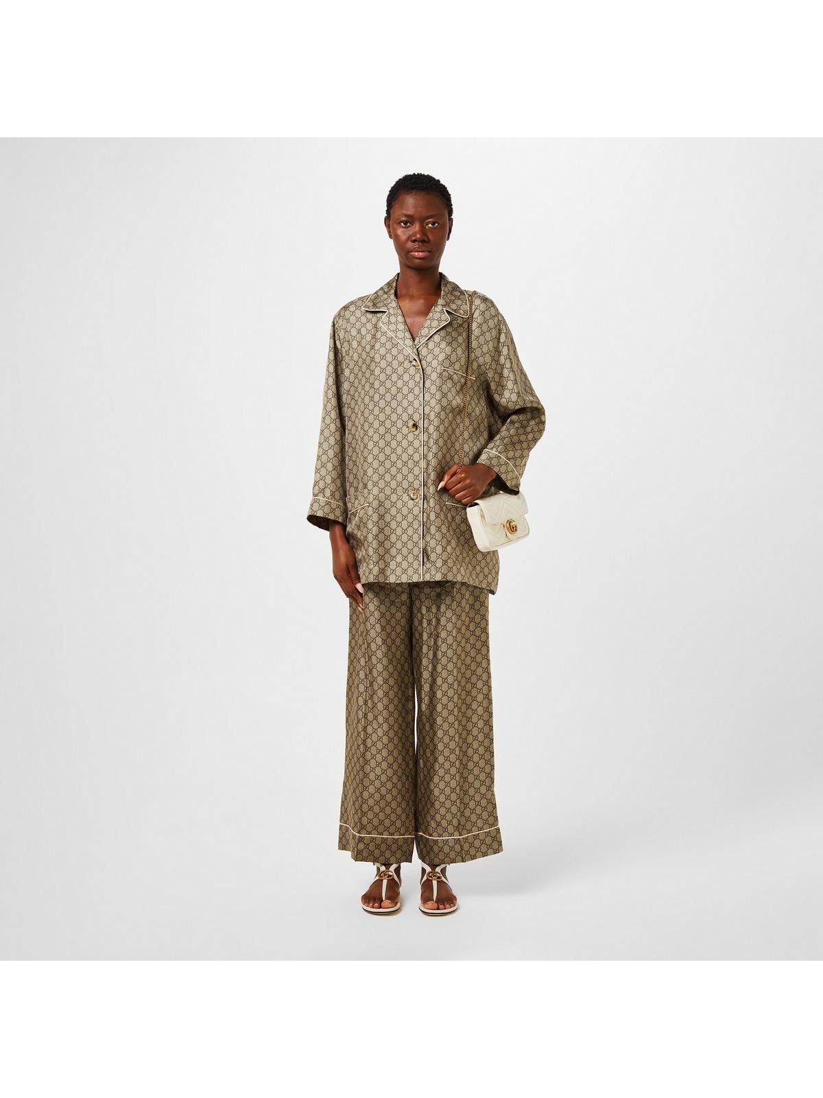 Gucci o1s1wg110225 Women's Double G Thong Sandals in White Size US 10 / IT 40 - 6 Thumbnail