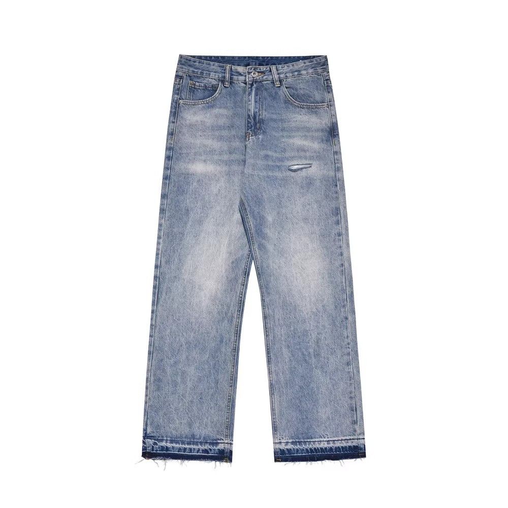 Japanese Brand × Jean Men's straight American loose washed raw edge jeans Size US 34 / EU 50 - 1 Thumbnail