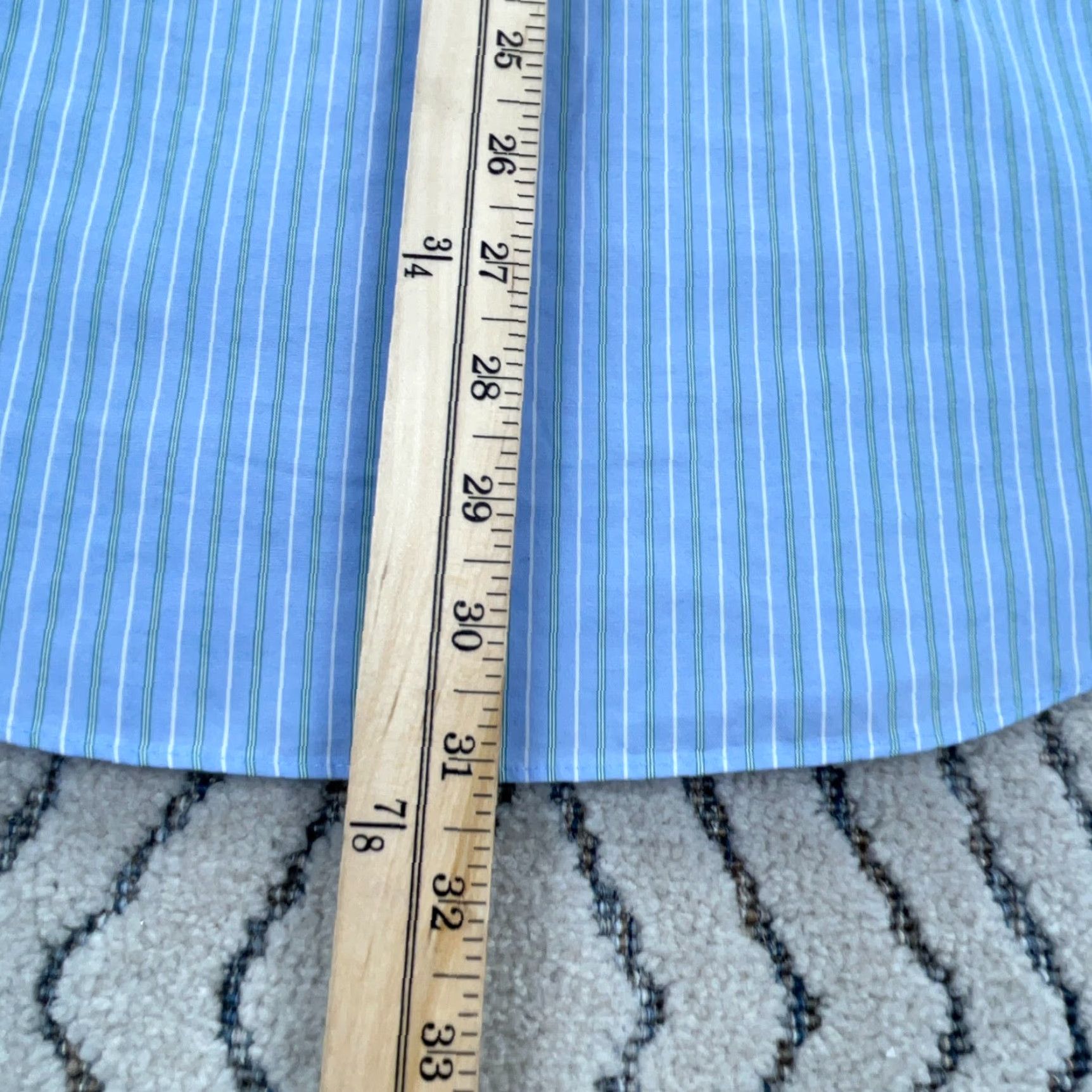 Brooks Brothers Brooks Brothers Shirt Men XL Button-Front Blue Green Striped Cotton Spandex Regular Collared Everyday Dress/Office Reg Mens Size 46R - 6 Thumbnail