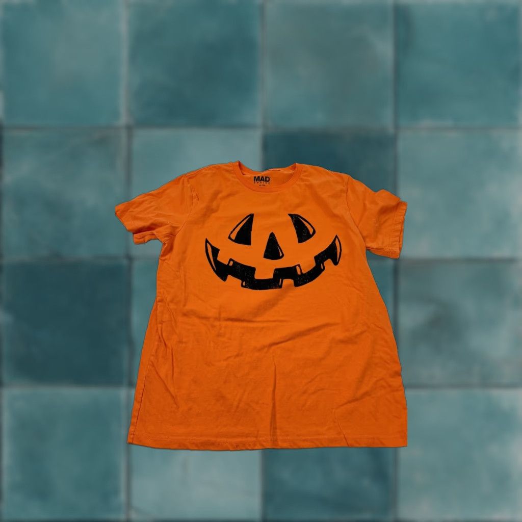Mad Engine Mad Engine Shirt Mens XL Orange Jack O Lantern Pumpkin Face Halloween Graphic Size US XL / EU 56 / 4 - 1 Thumbnail