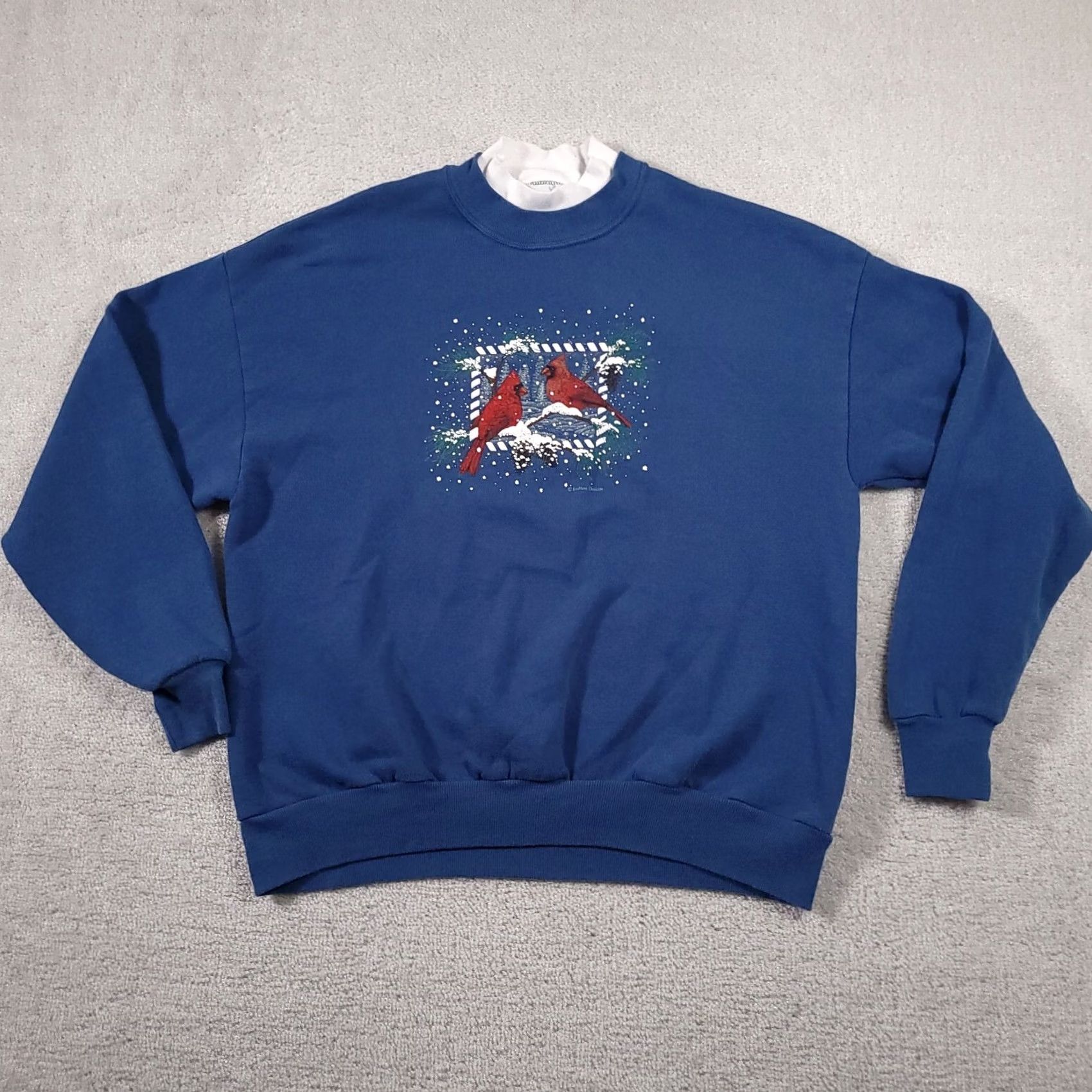 Vintage VINTAGE Pleasant Shade Grandma Sweatshirt Women XL Blue Winter Snow Birds USA Sweatshirt Pullover Crew Neck Long Sleeve Casual All Seasons Mens/Womens Size XL / US 12-14 / IT 48-50 - 2 Thumbnail