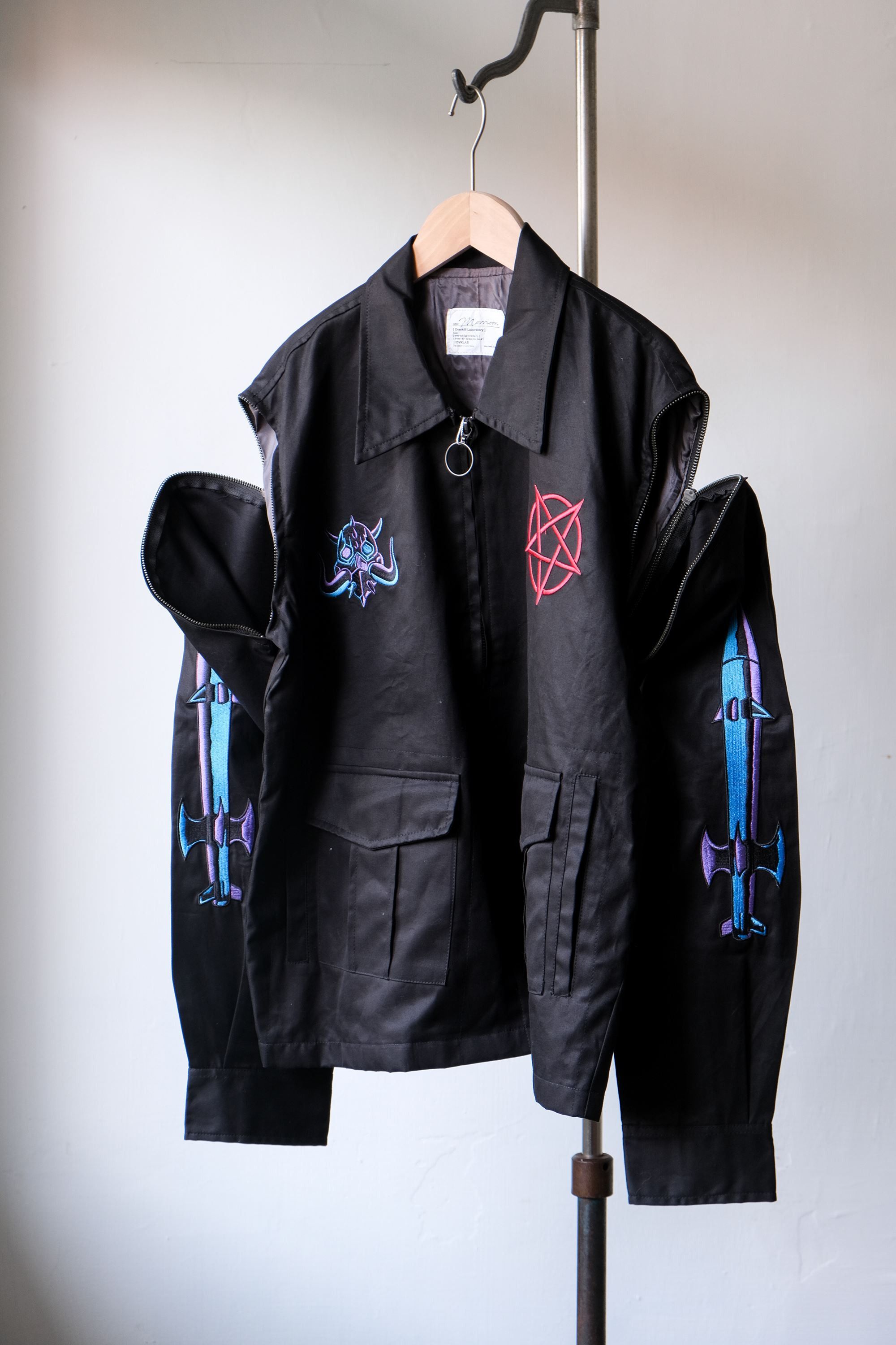 image of Designer Ovklab 18S/s Bazooka Sukajan Jacket in Black, Men's (Size Medium)