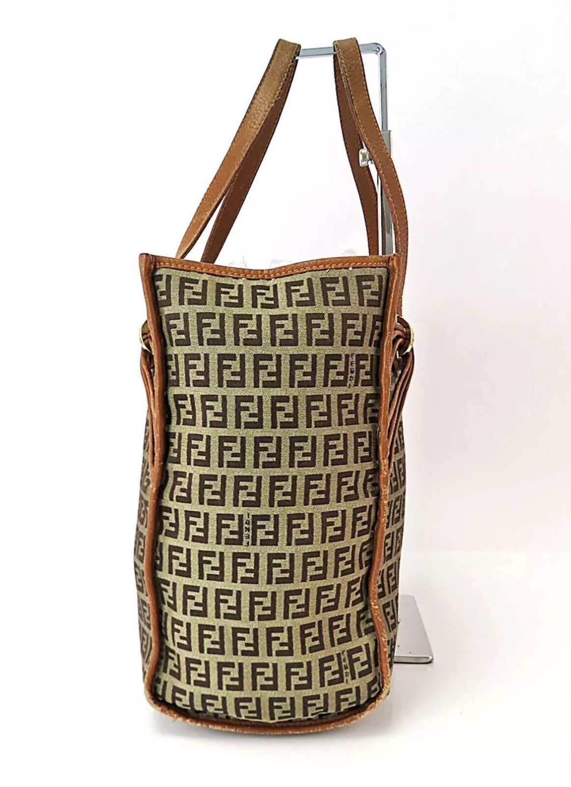 Fendi Fendi Zucchino Zucca Brown Tote Bag Medium Size ONE SIZE - 3 Thumbnail