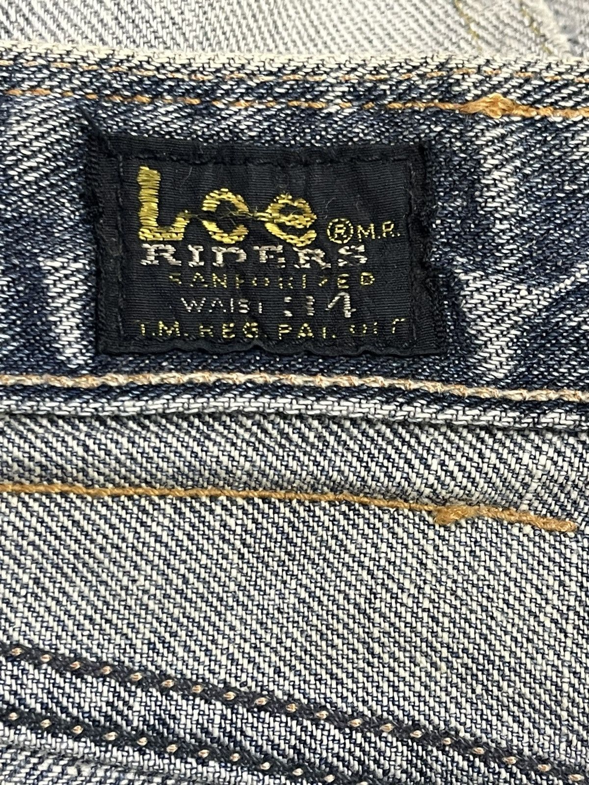 Lee Vintage 90s Lee Riders Blue Faded Wash Distress Wide Leg Size US 35 - 10 Thumbnail