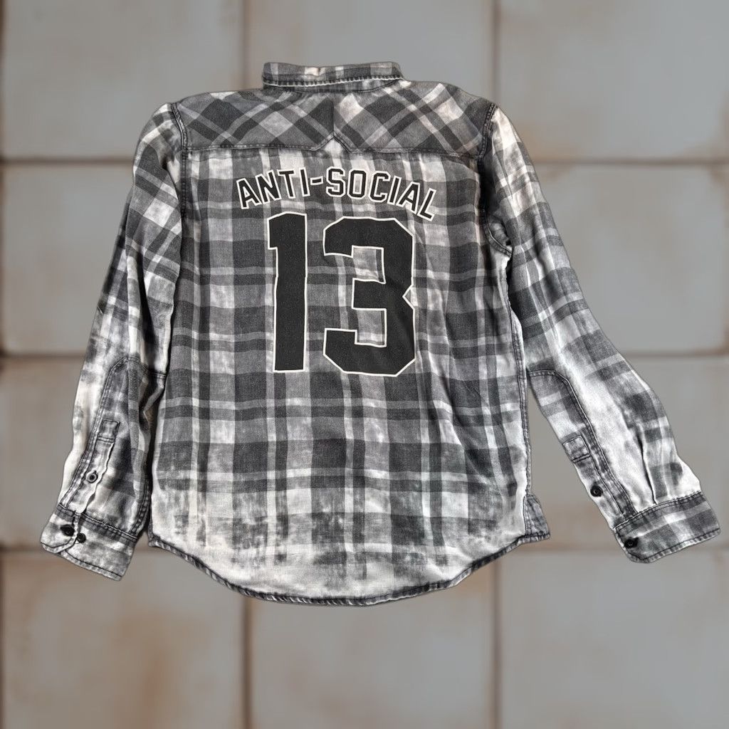 Vintage XXX RUDE Shirt Mens L Black Gray Plaid Long Sleeve Button Up Size US L / EU 52-54 / 3 - 1 Thumbnail