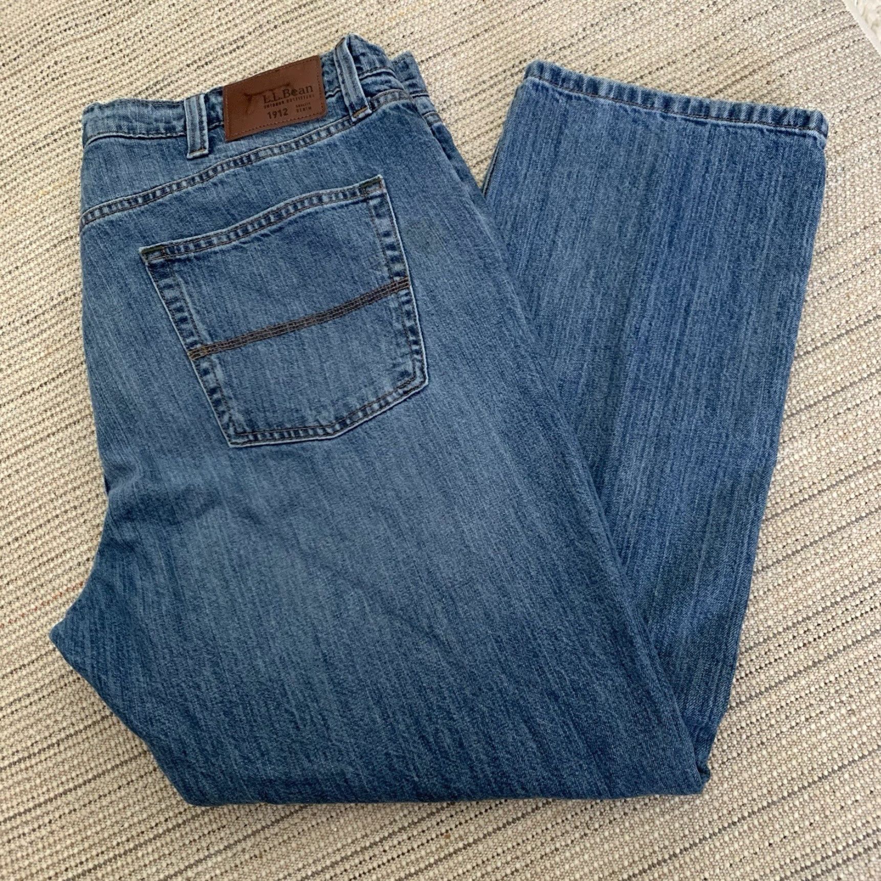 Vintage LL Bean Jeans Mens 40x29 Medium Blue Denim Standard Fit Classic 5-Pocket Logo USA 90s Nature Mens Size US 40 / EU 56 - 6 Thumbnail