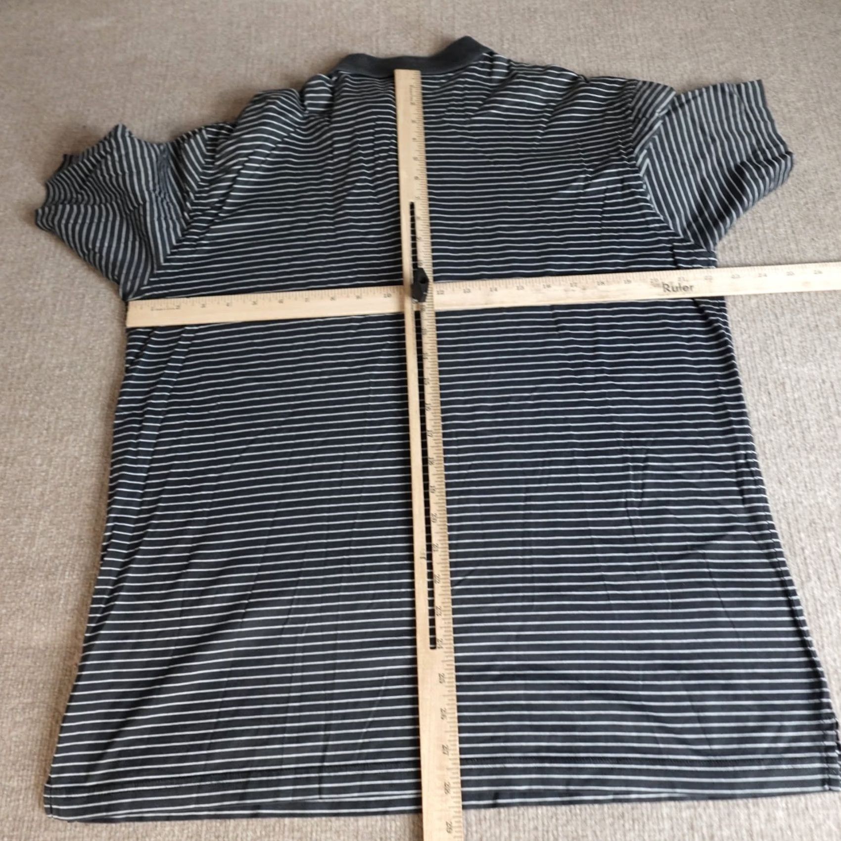 Vintage Masters Polo Shirt Mens Large Gray Striped Pima Cotton Clubhouse Collection Golf Button Collared Short Sleeve Embroidered Casual Regular Vintage? No Size US L / EU 52-54 / 3 - 5 Thumbnail