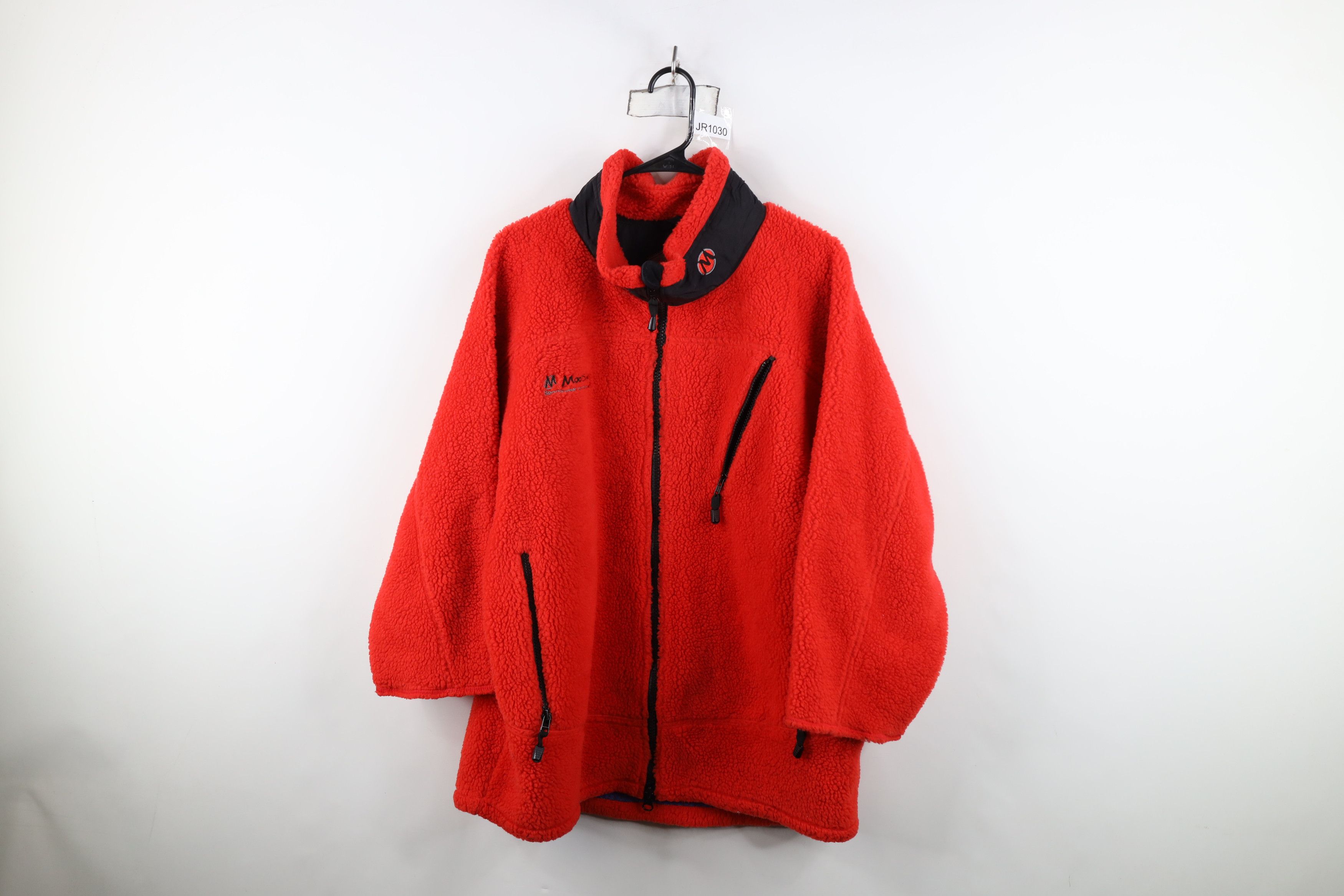 Vintage Vintage 90s Streetwear Deep Pile Fleece Zip Jacket Red Size US XXL / EU 58 / 5 - 1 Thumbnail